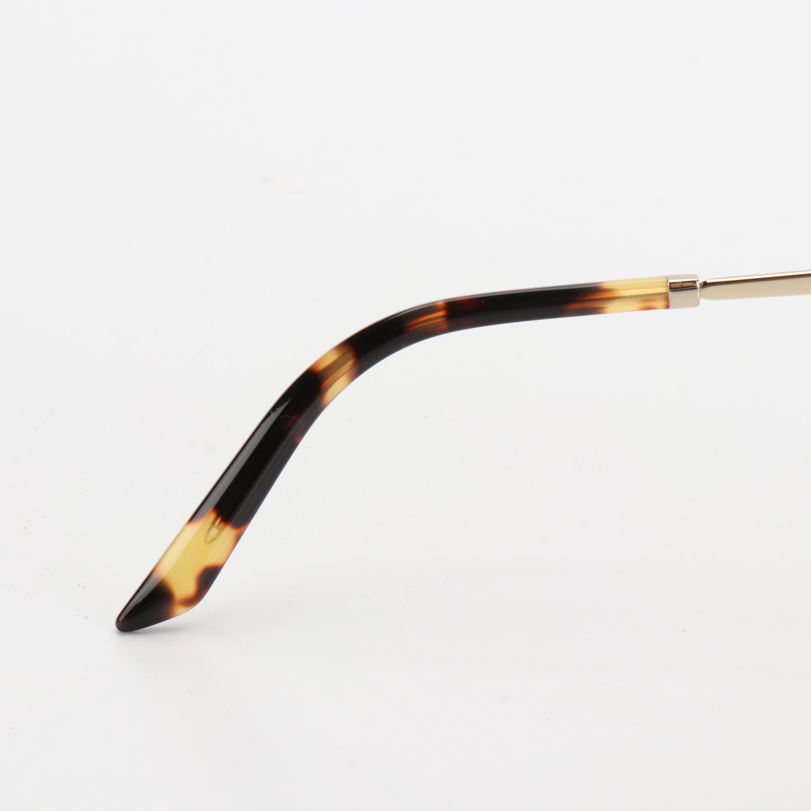 Prada SPR25X White/Havana Cat Eye Sunglasses with Case and Box