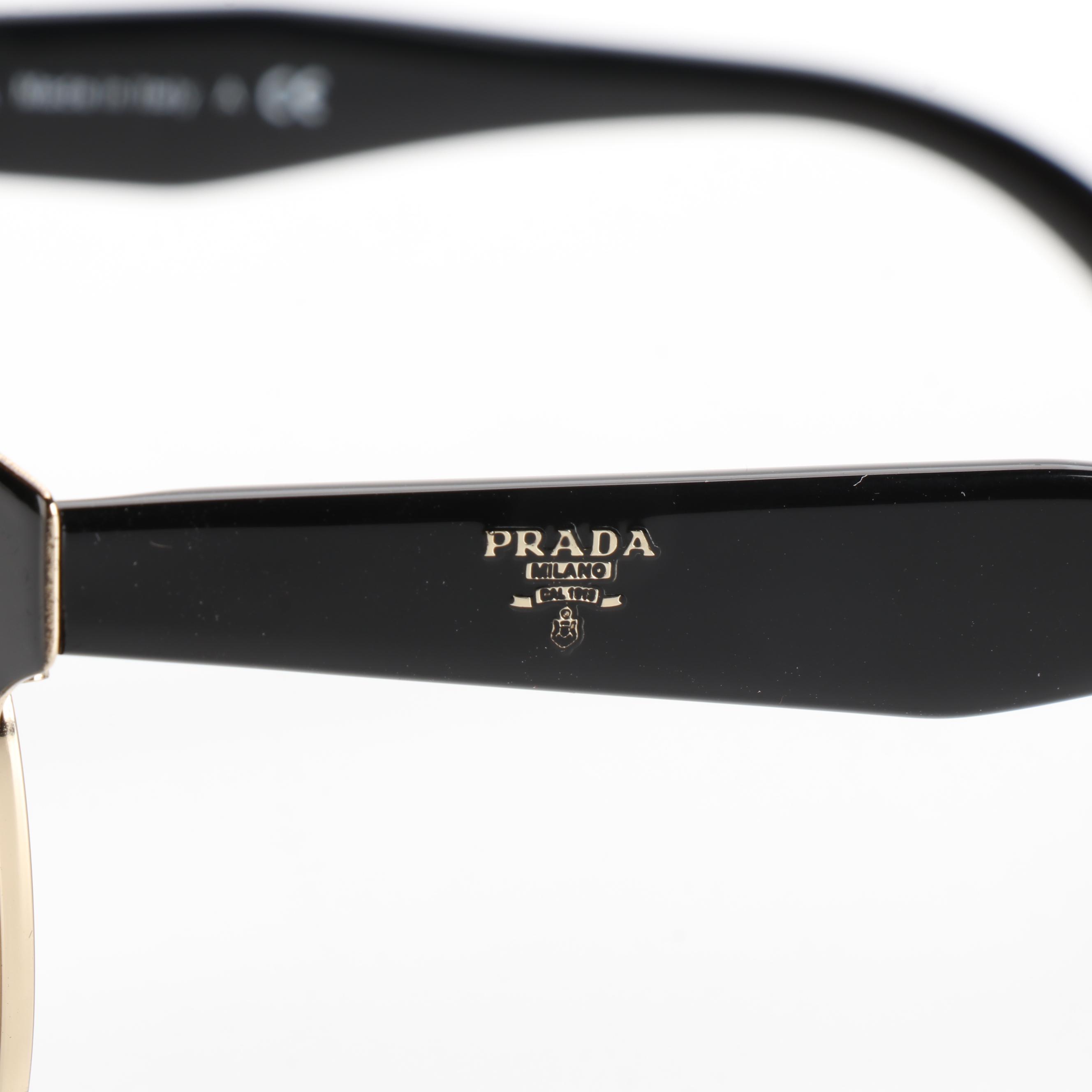Prada SPR61T Brown/Gold Tone Sunglasses with Case and Box