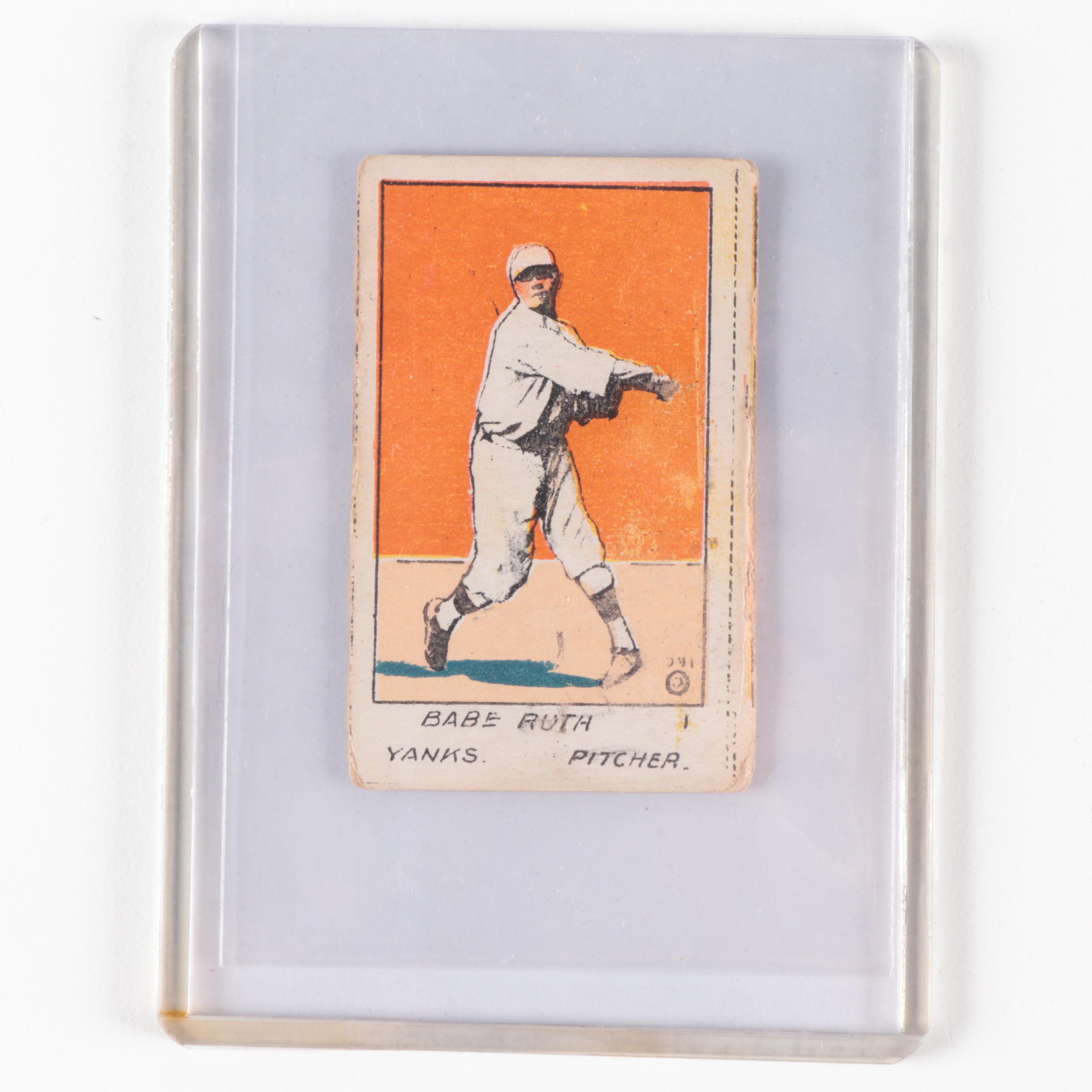 1920 W516-1-2 Babe Ruth #1 Pitcher Hand Cut Baseball Strip Card
