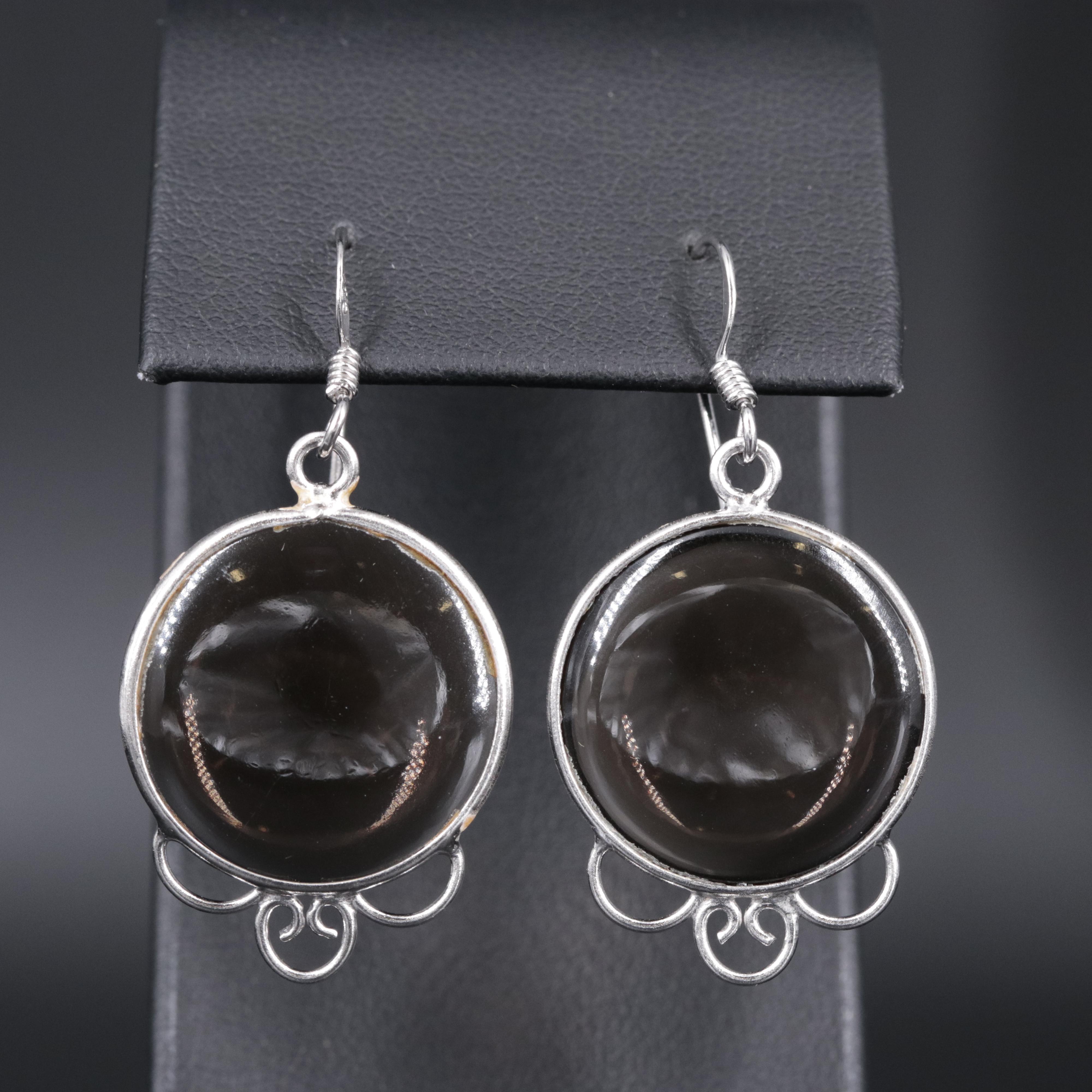 Sterling Silver Drop Earrings Featuring Gemstones