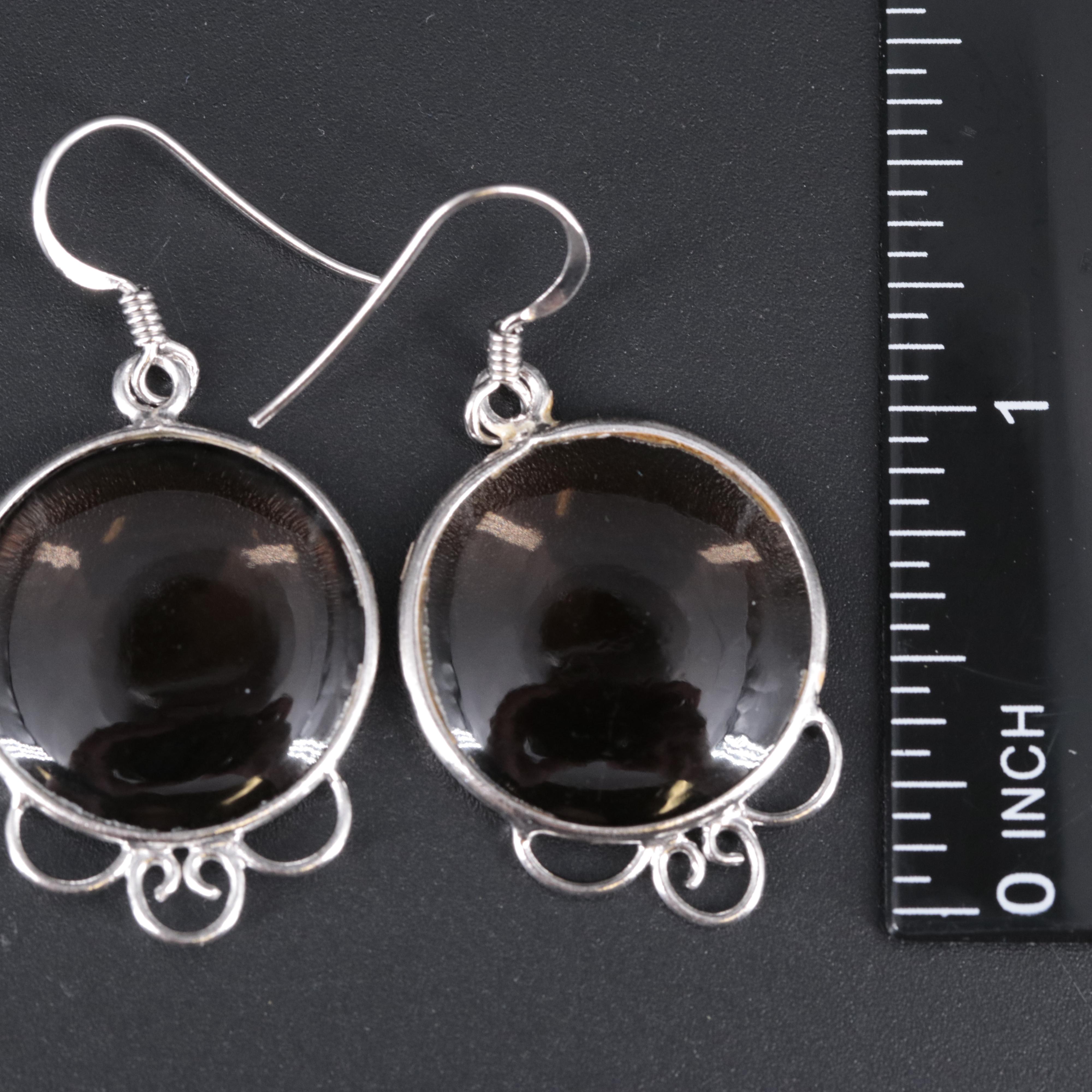 Sterling Silver Drop Earrings Featuring Gemstones