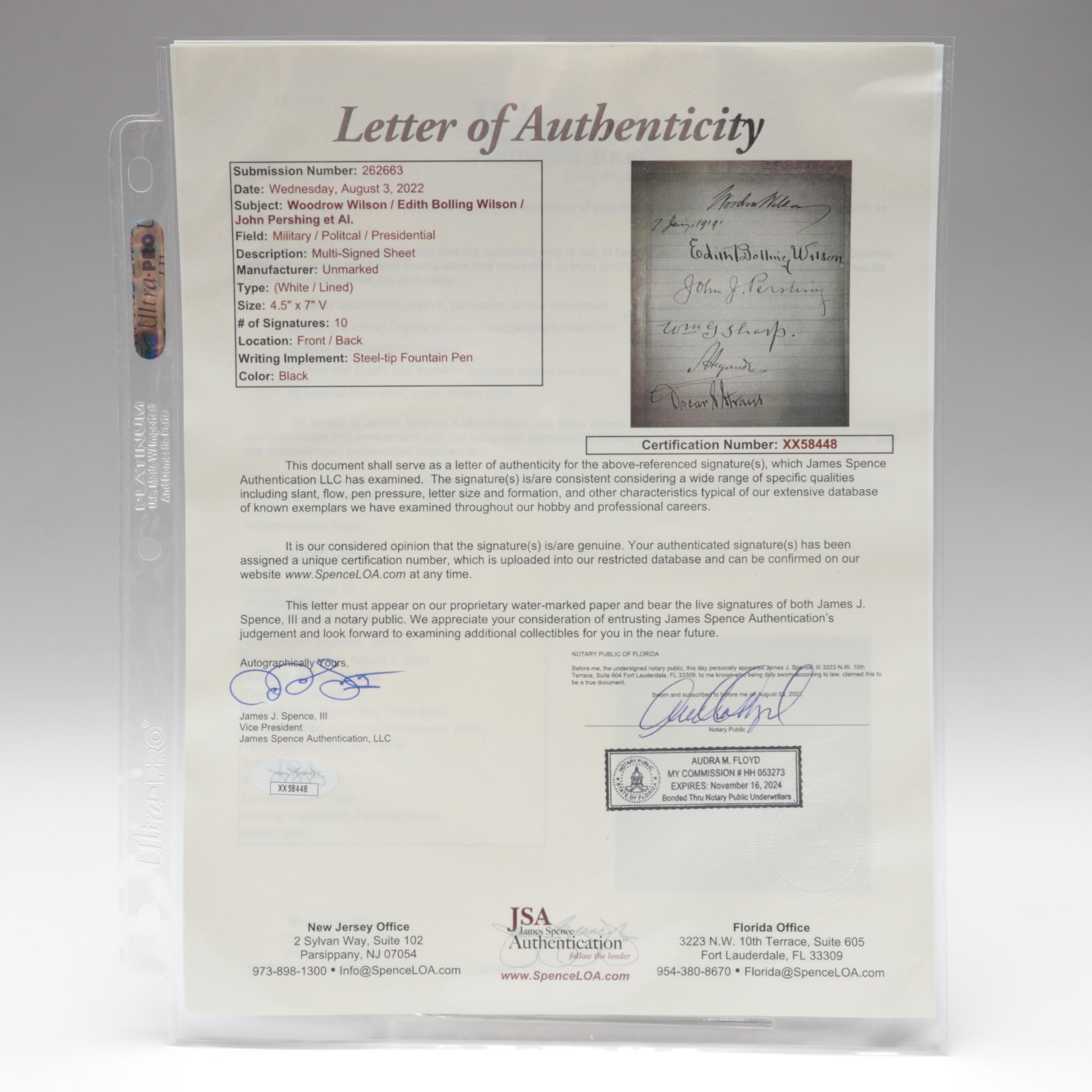 Treaty of Versailles Archive Featuring Edition Presented to Gen. Tasker H. Bliss