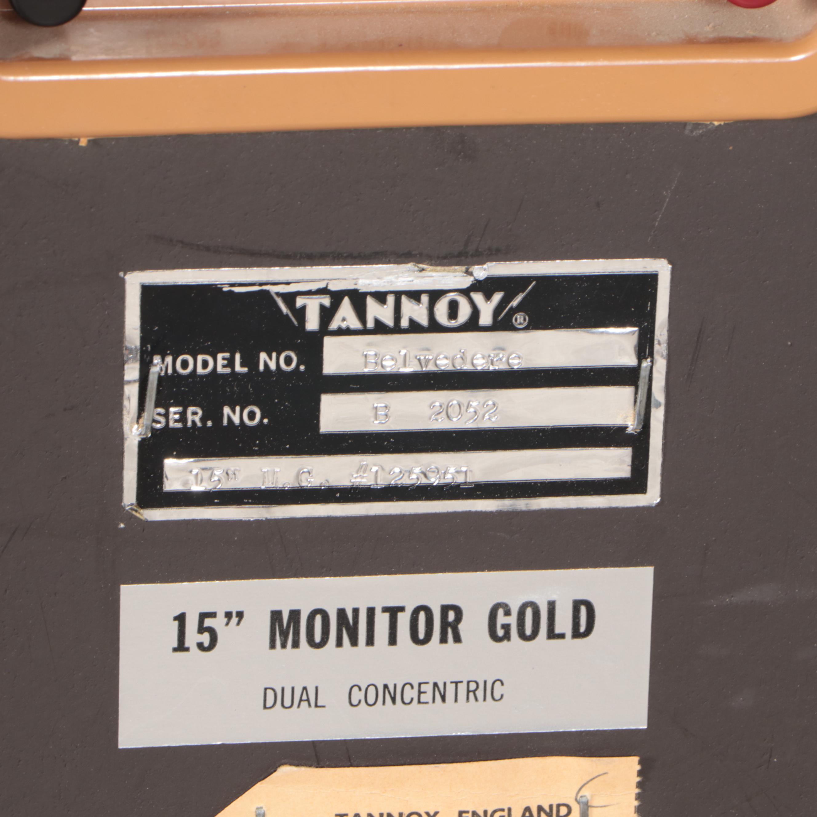 Pair of English Tannoy Belvedere Speakers and The Bass Mint Model 10/24 Sub