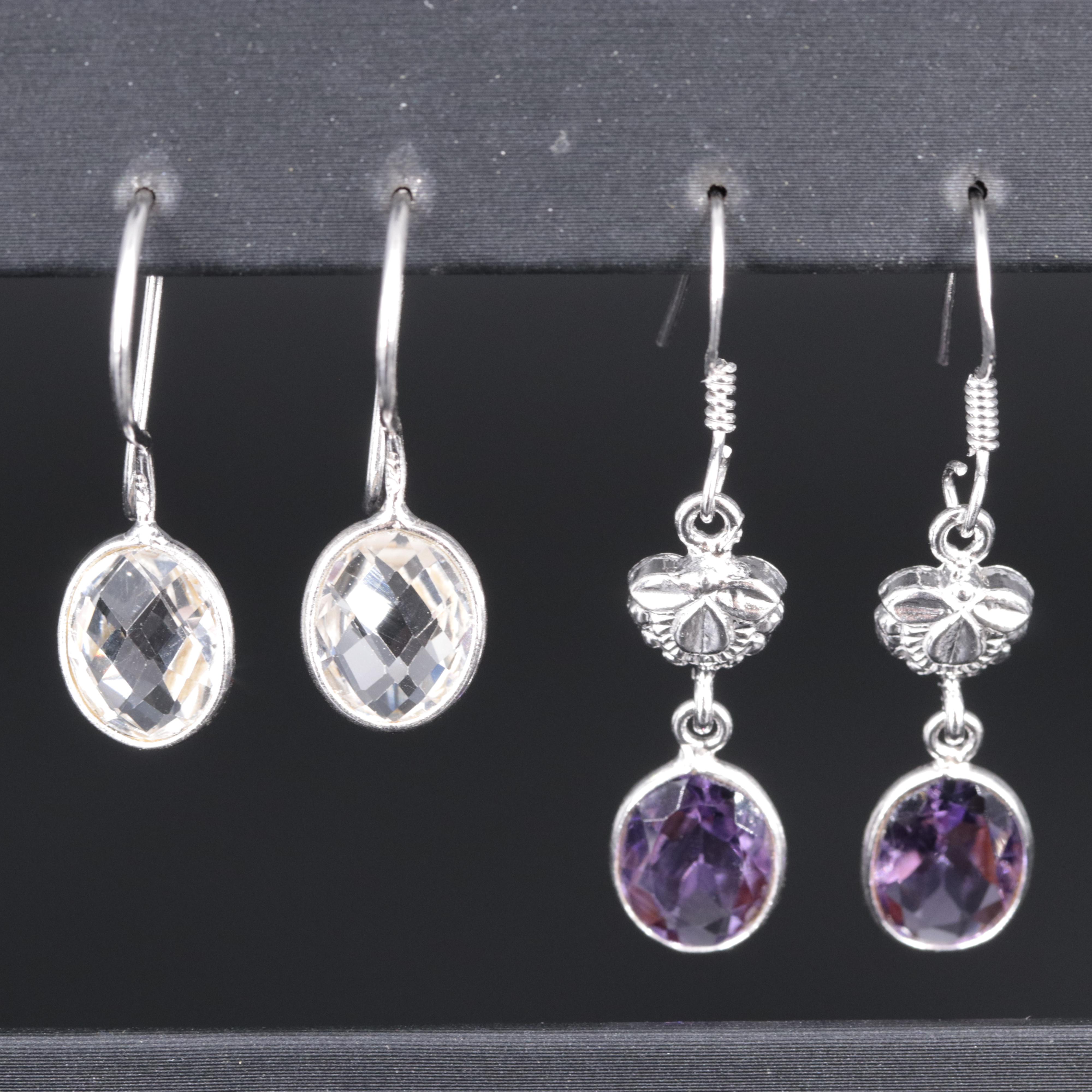 Sterling Silver Earrings Including Gemstones