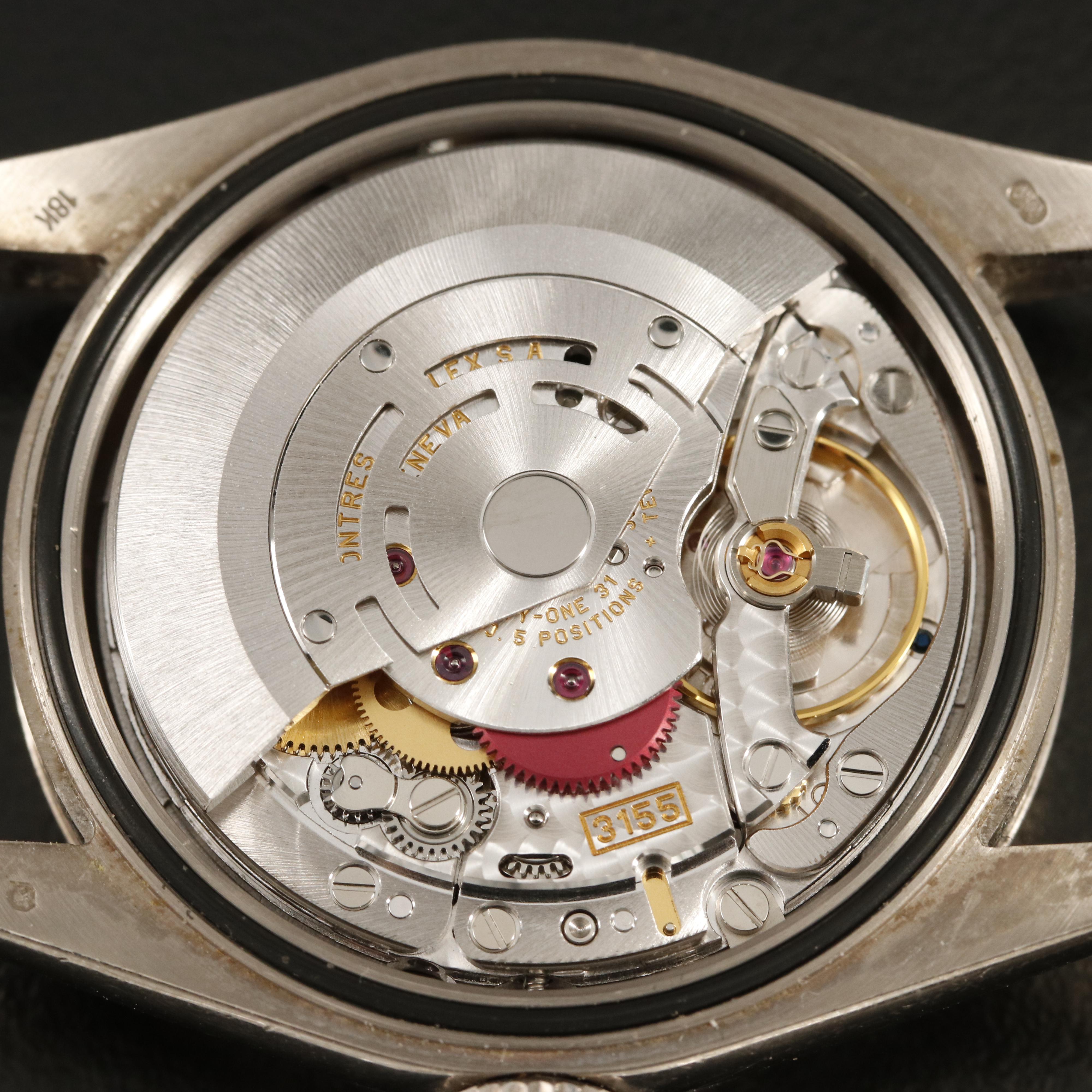 18K Rolex Day-Date White Mother-of-Pearl Factory Diamond Dial Watch