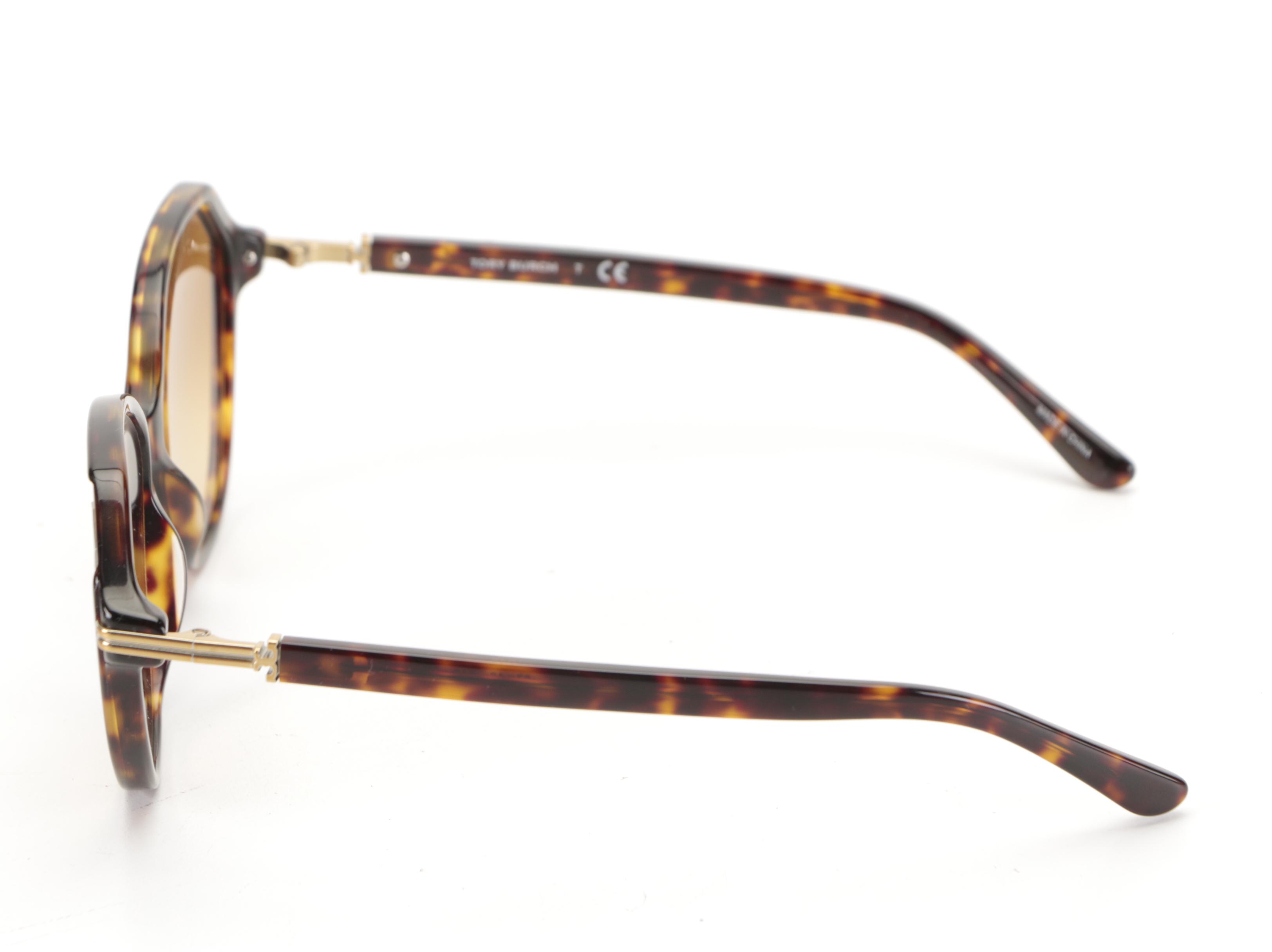 Tory Burch TY7138 Oversized Sunglasses in Tortoise Acetate with Case