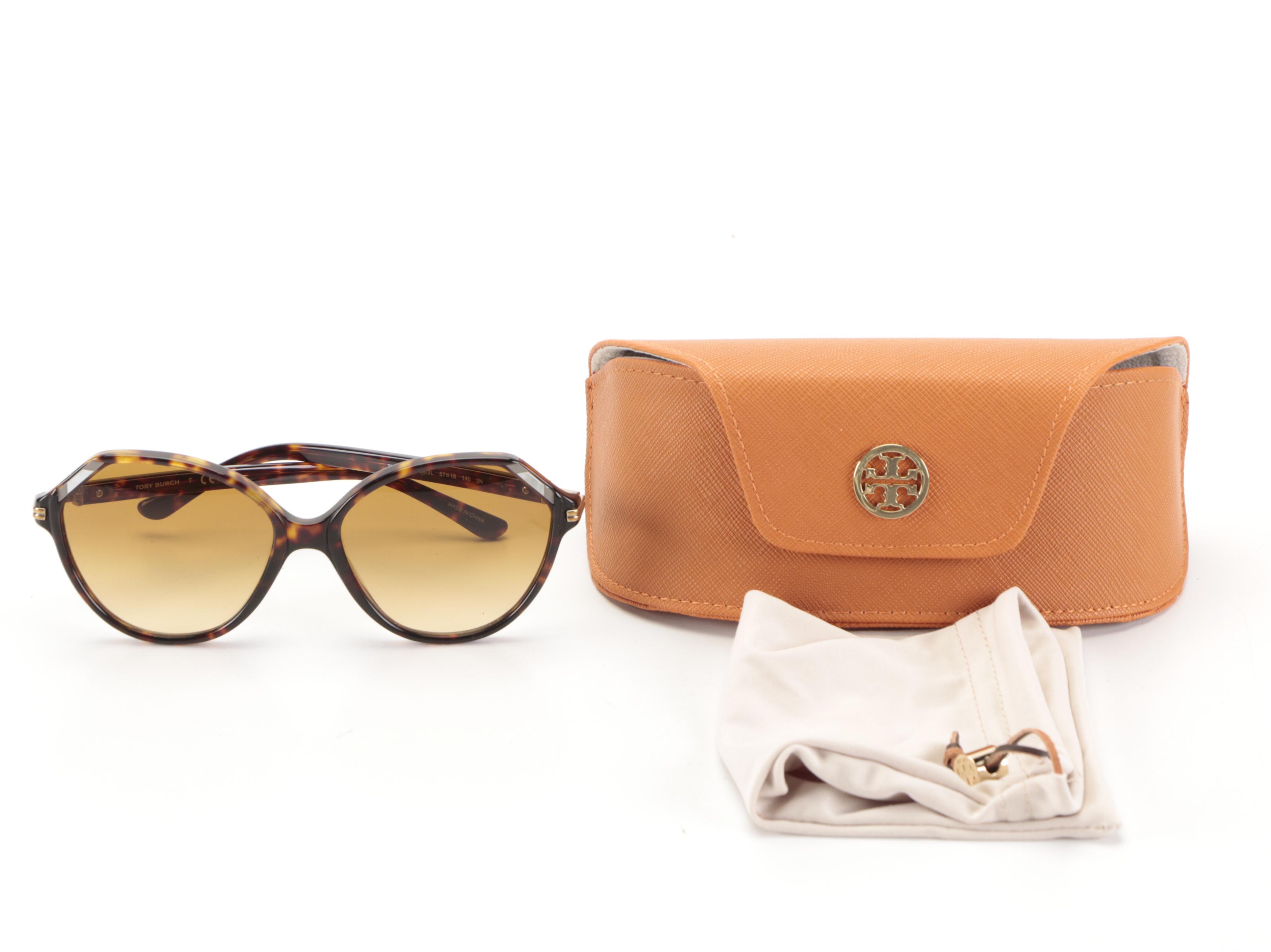 Tory Burch TY7138 Oversized Sunglasses in Tortoise Acetate with Case