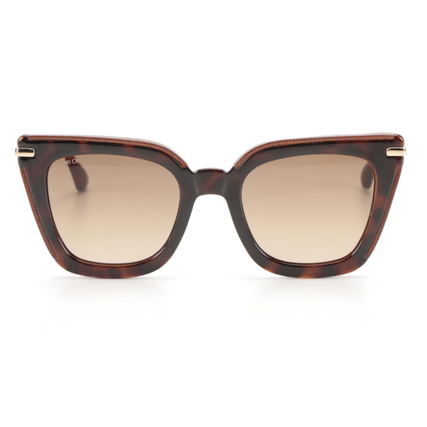 Jimmy Choo CIARA/G/S Oversized Sunglasses in Tortoise Acetate with Case