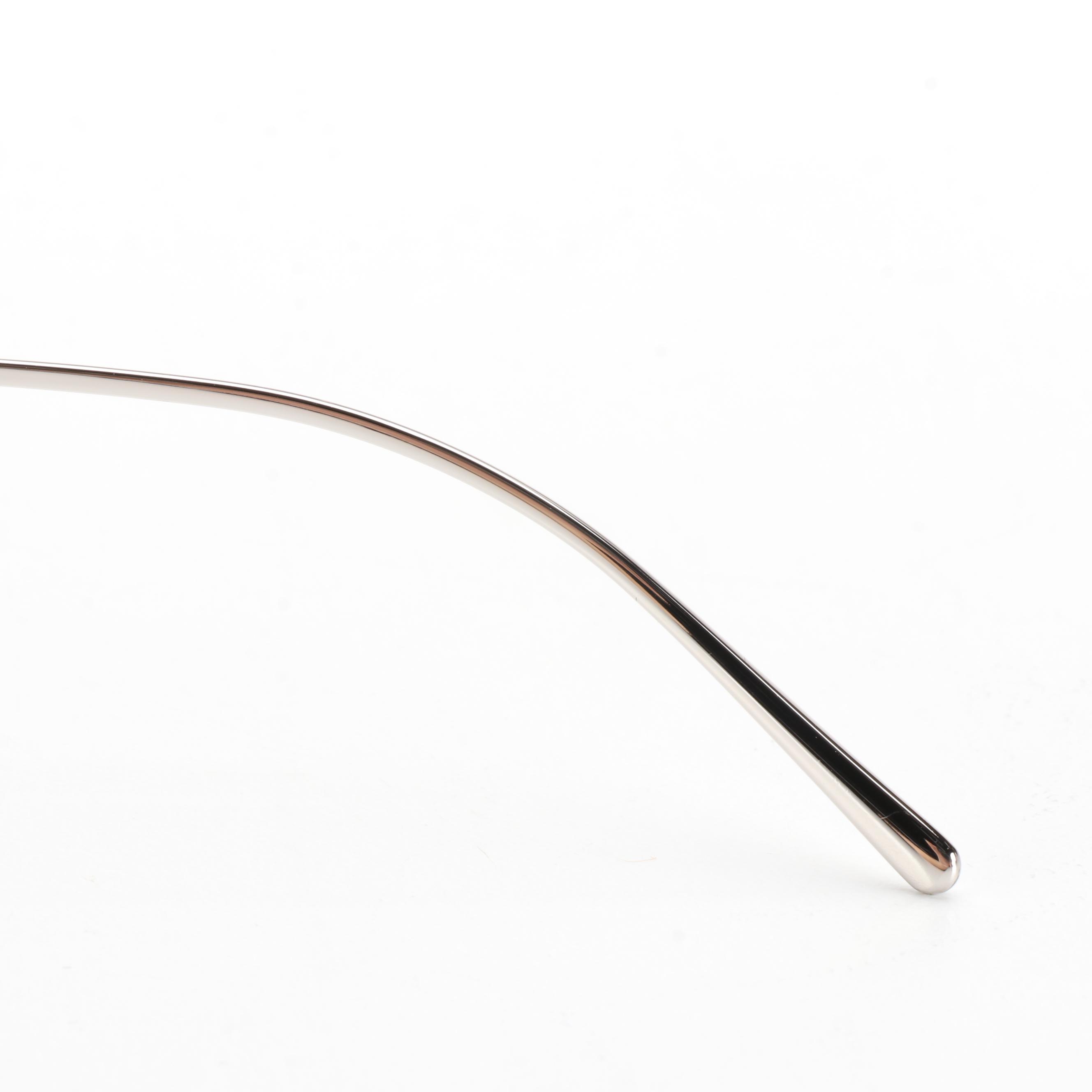 Prada SPR56U Silver Tone Pilot Sunglasses with Case and Box