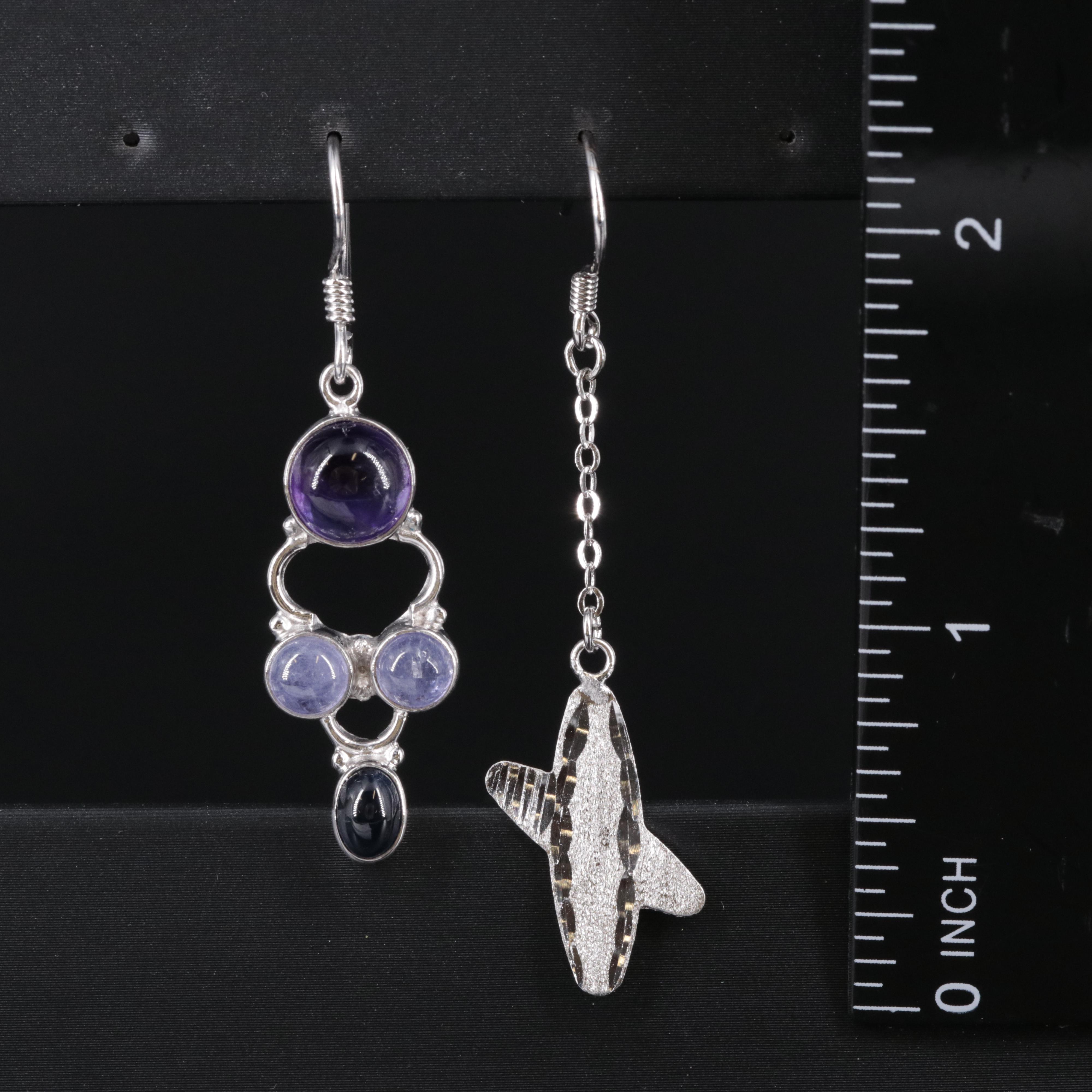 Sterling Silver Earrings Featuring Gemstones
