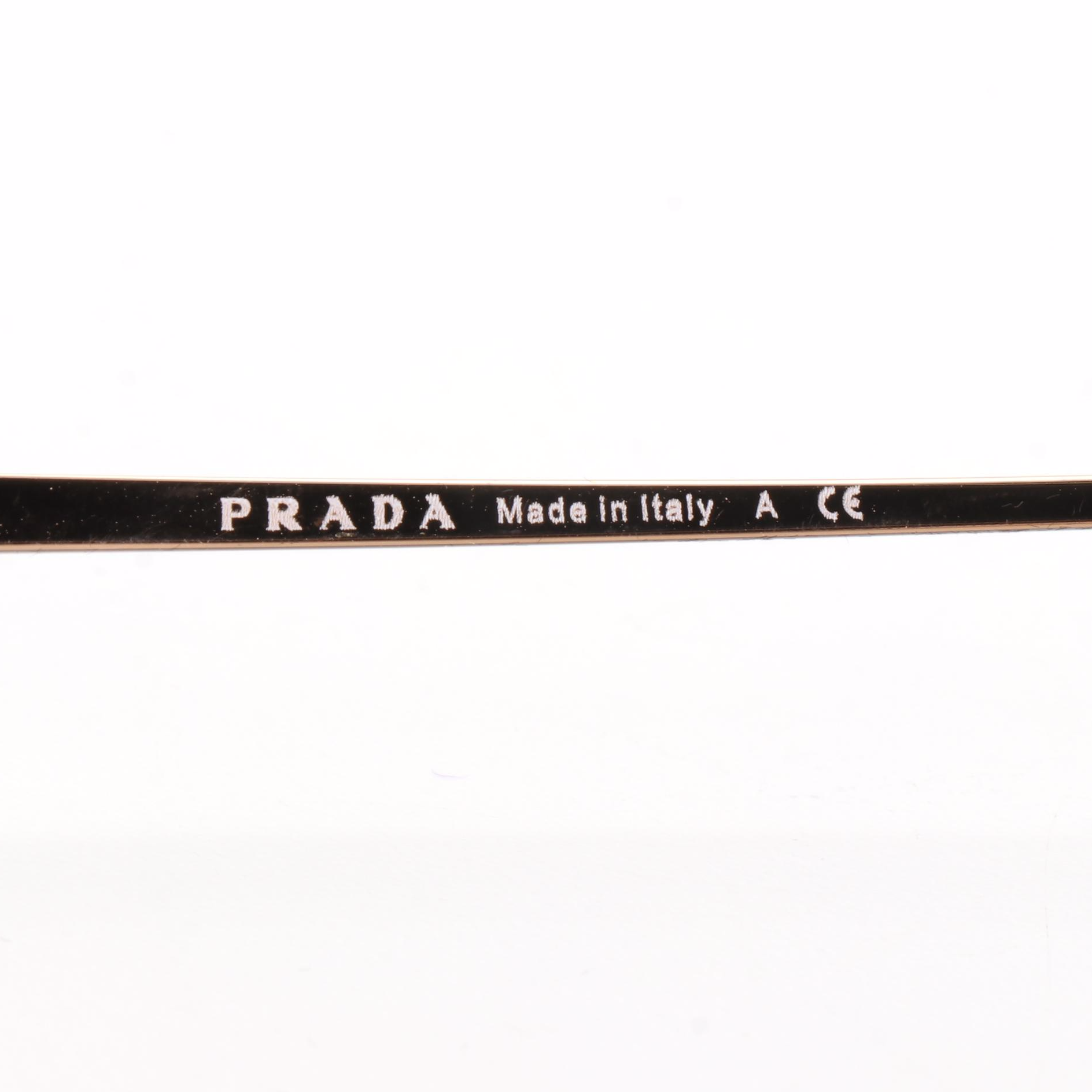 Prada SPR55V Copper Tone Round Sunglasses with Case and Box