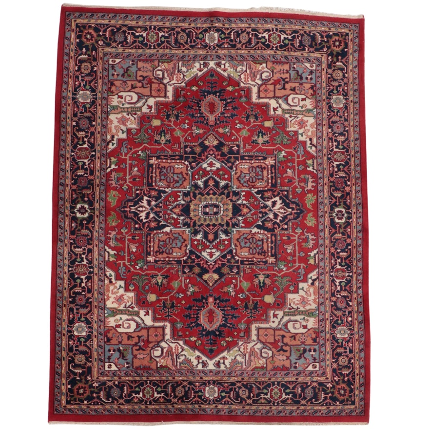 9'1 x 12'2 Hand-Knotted Persian Heriz Room Sized Rug