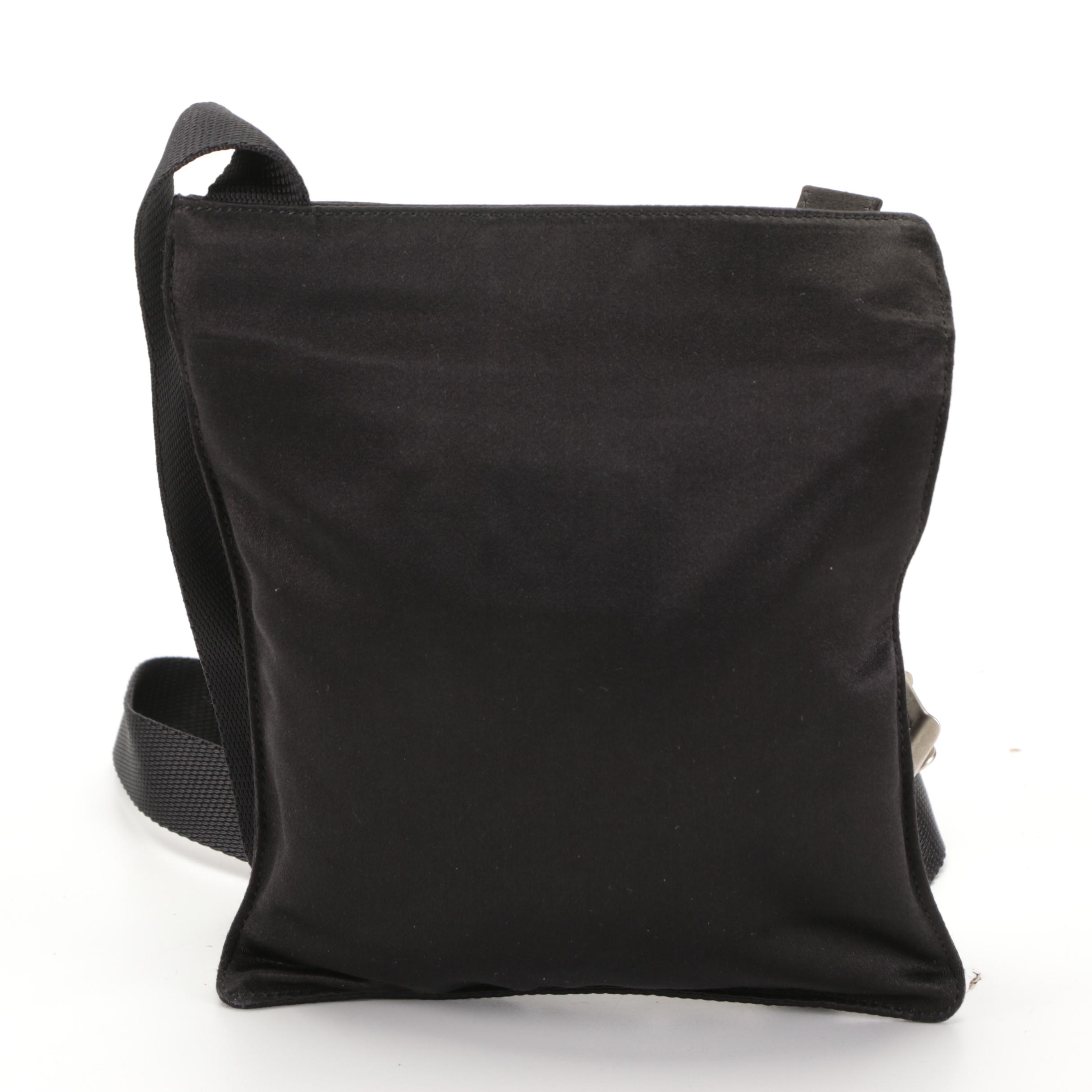 Prada Crossbody Bag in Black Satin Nylon