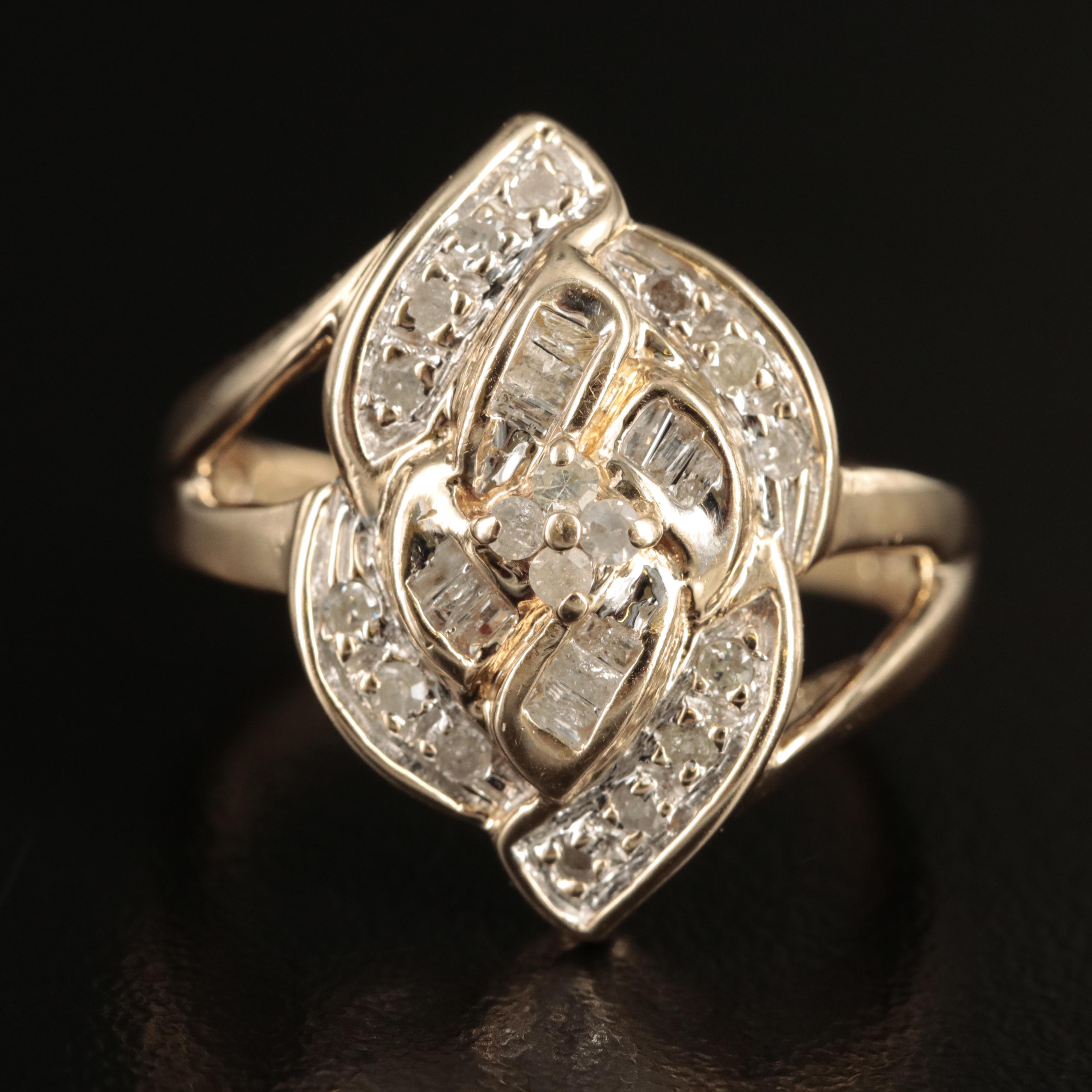 10K Diamond Cluster Ring