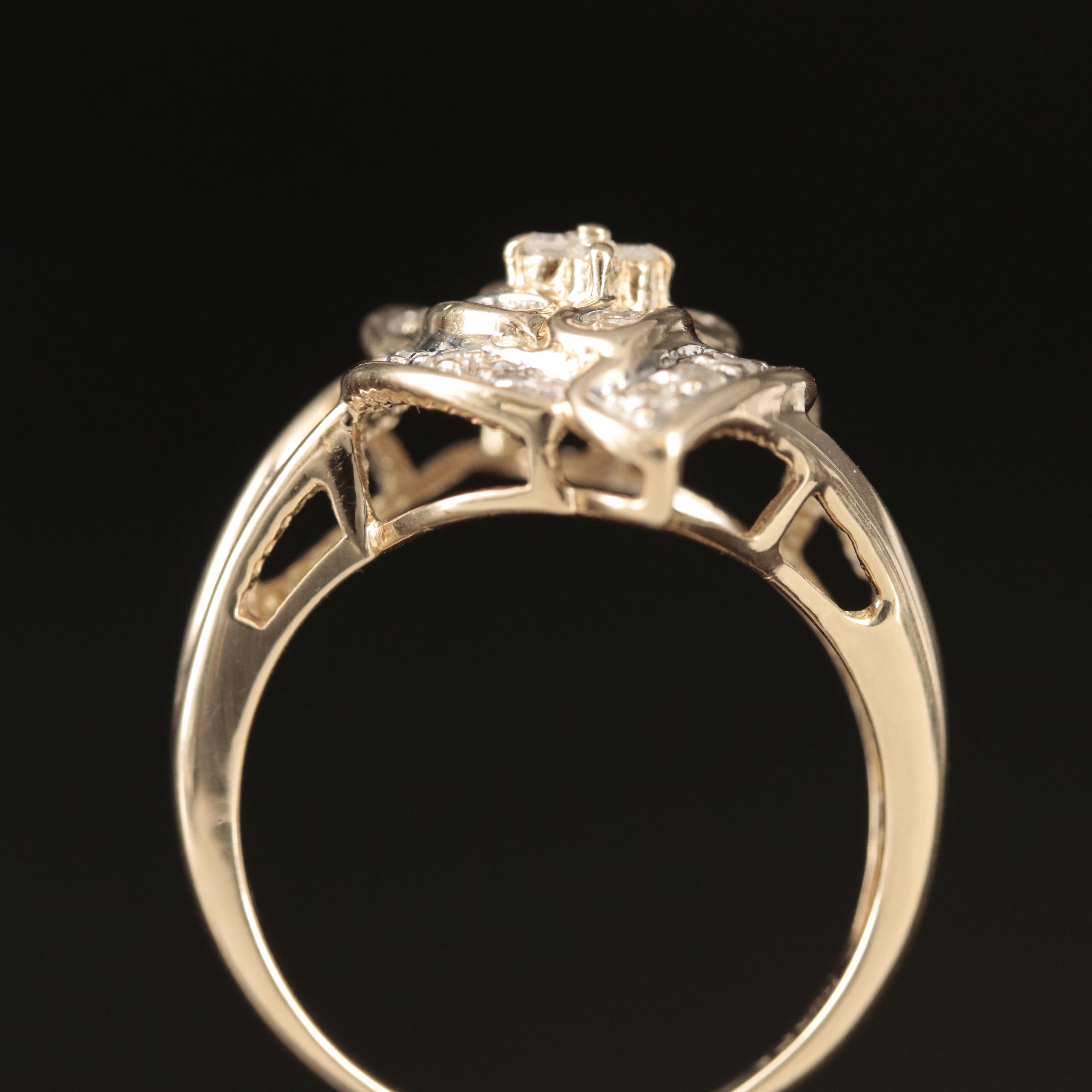 10K Diamond Cluster Ring