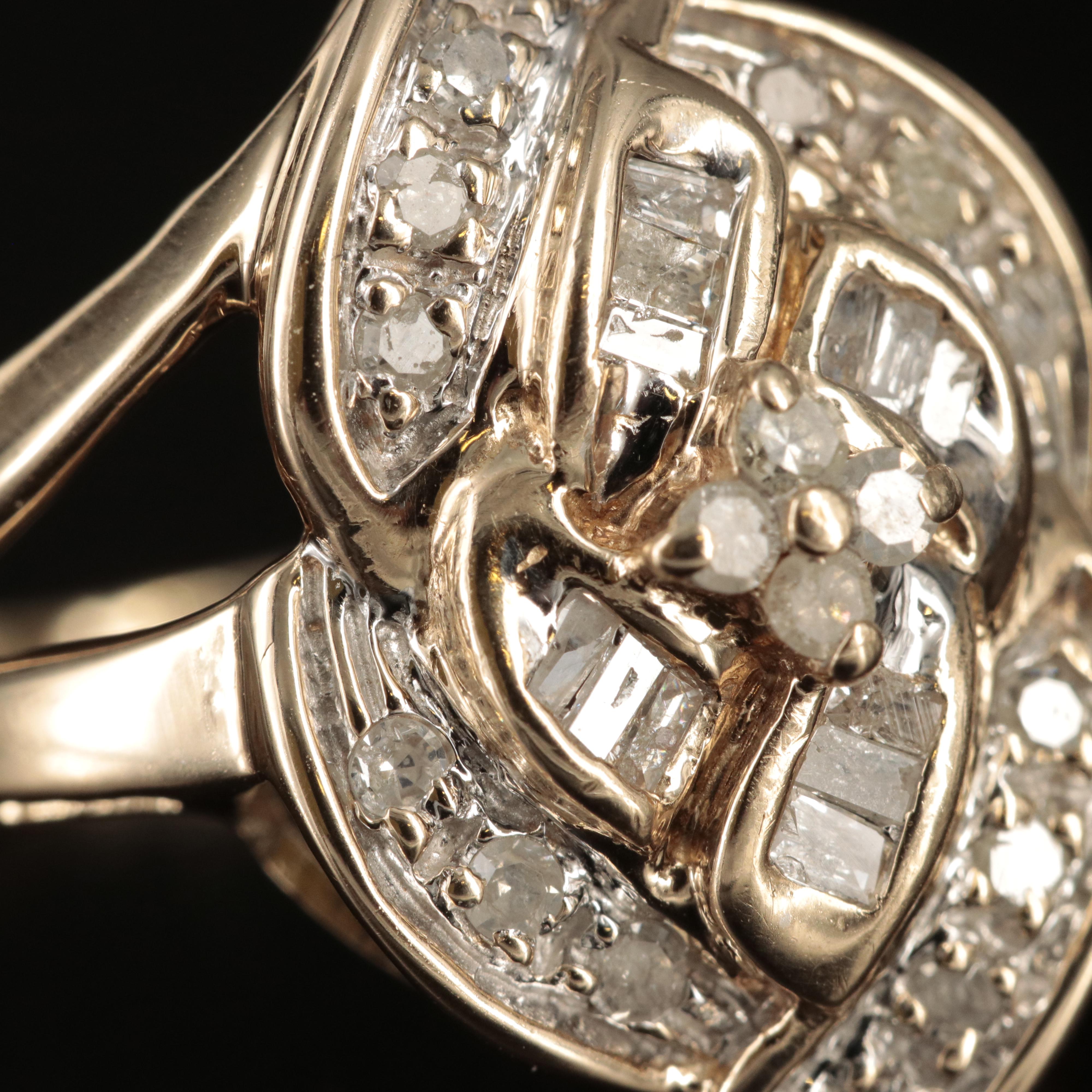 10K Diamond Cluster Ring