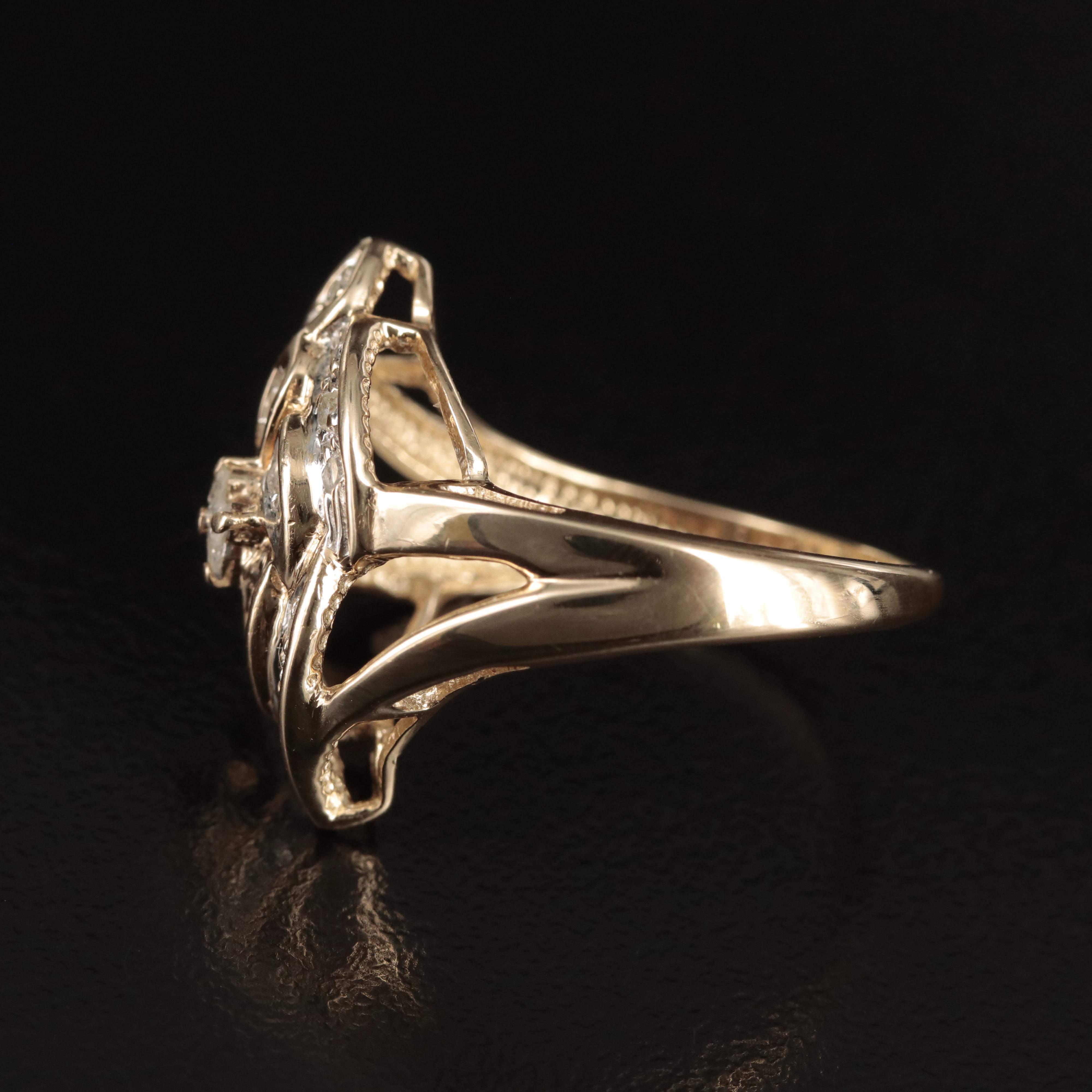 10K Diamond Cluster Ring