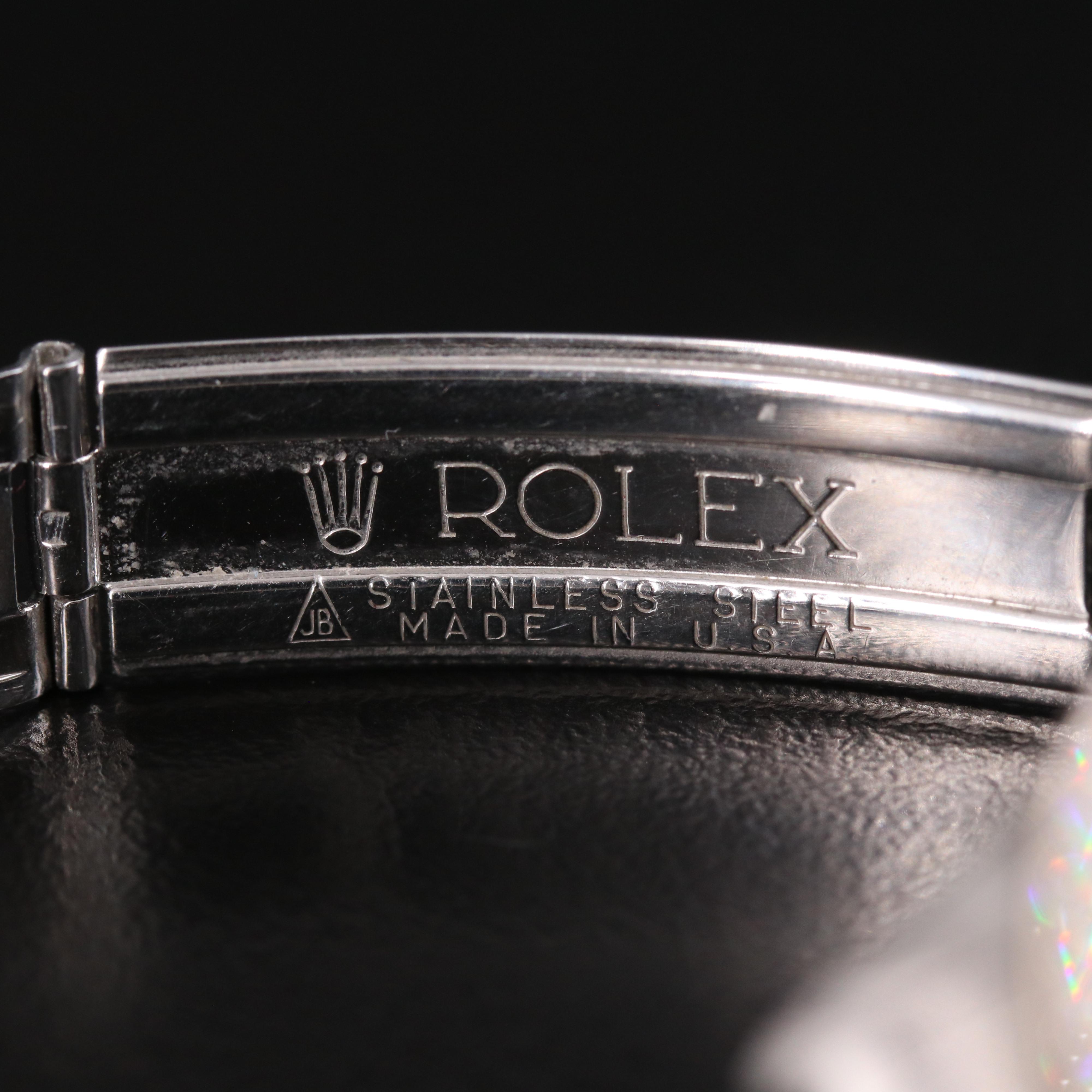 Rolex Oyster Perpetul Diamond Dial Watch with Diamond & Pink Sapphire Bezel