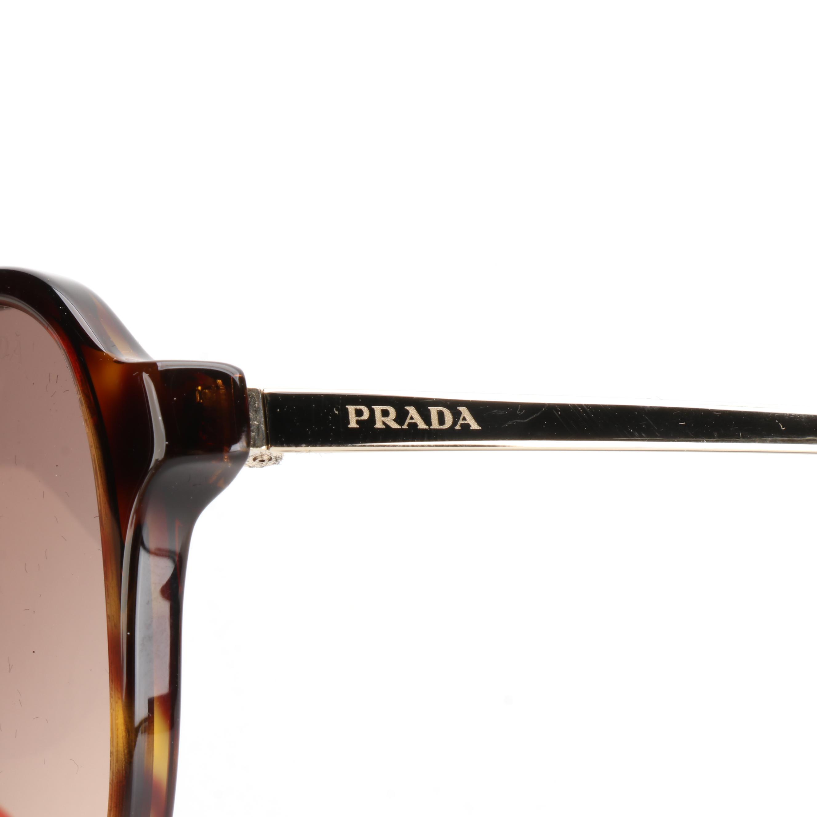 Prada SPR13W-F Pilot Sunglasses in Havana with Case
