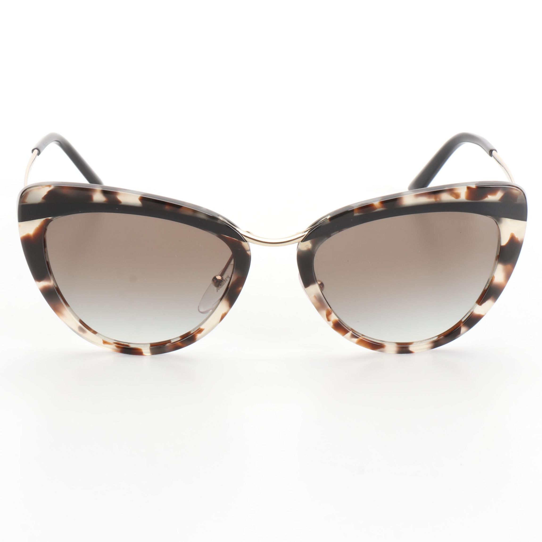 Prada SPR25X Cat Eye Sunglasses in Light Havana with Case
