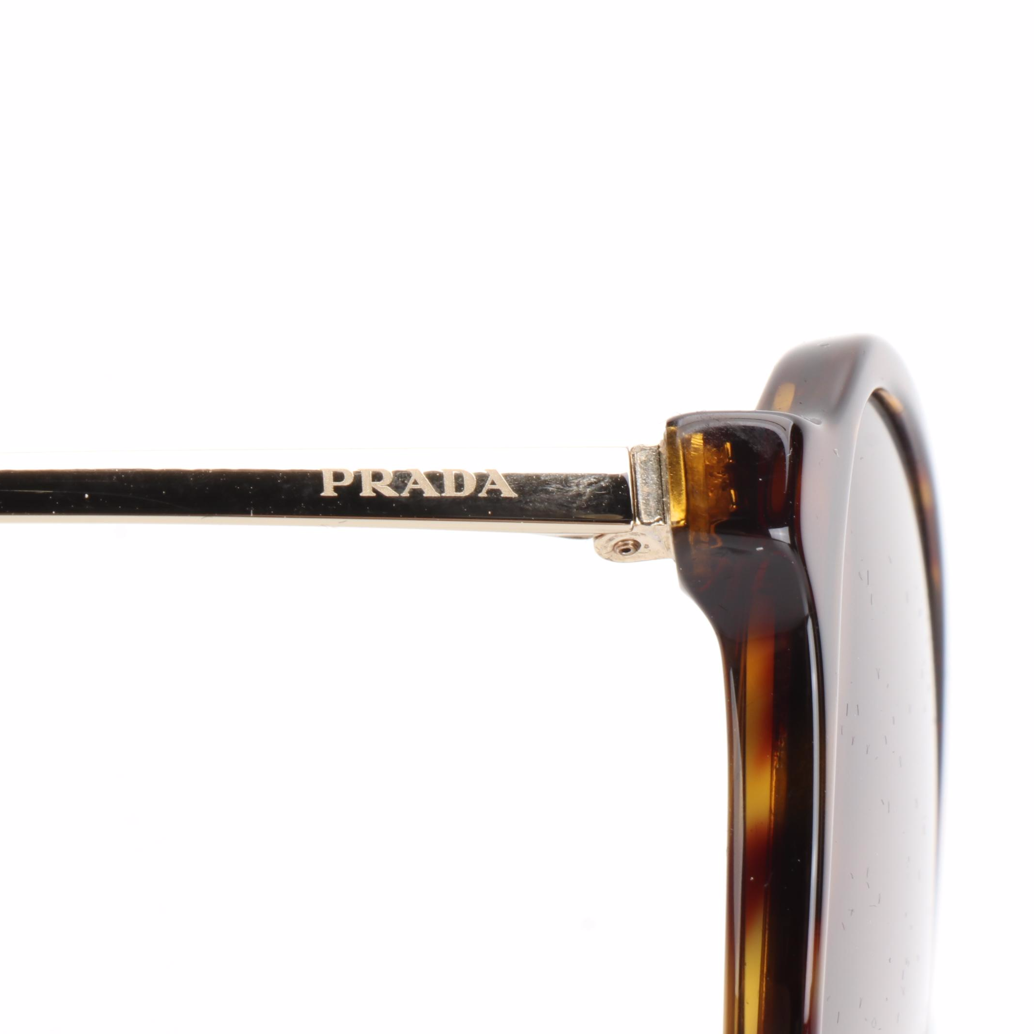 Prada SPR13W-F Pilot Sunglasses in Havana with Case