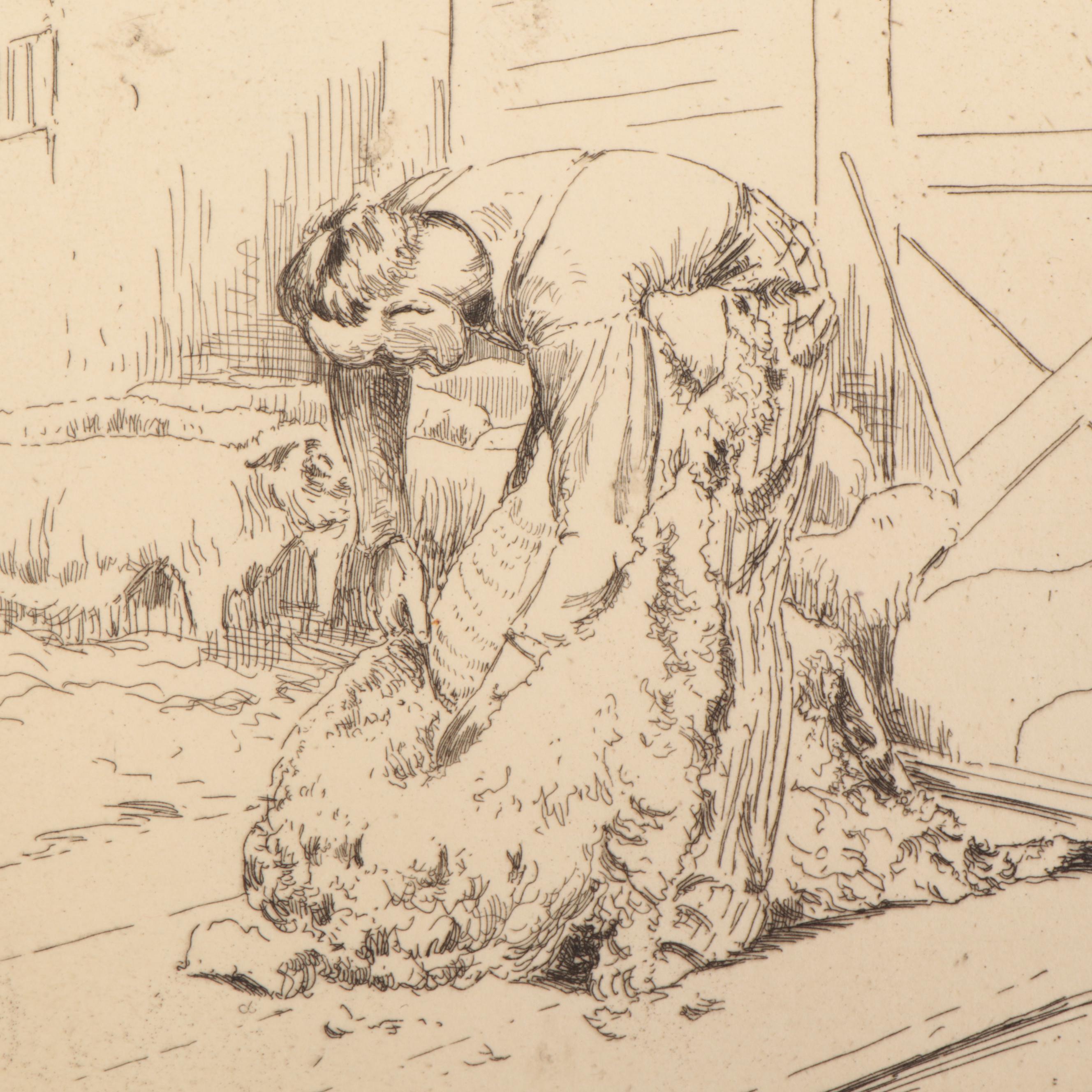 Lee Sturges Etchings Including "The Cornfield - Kentucky Farm," 1920