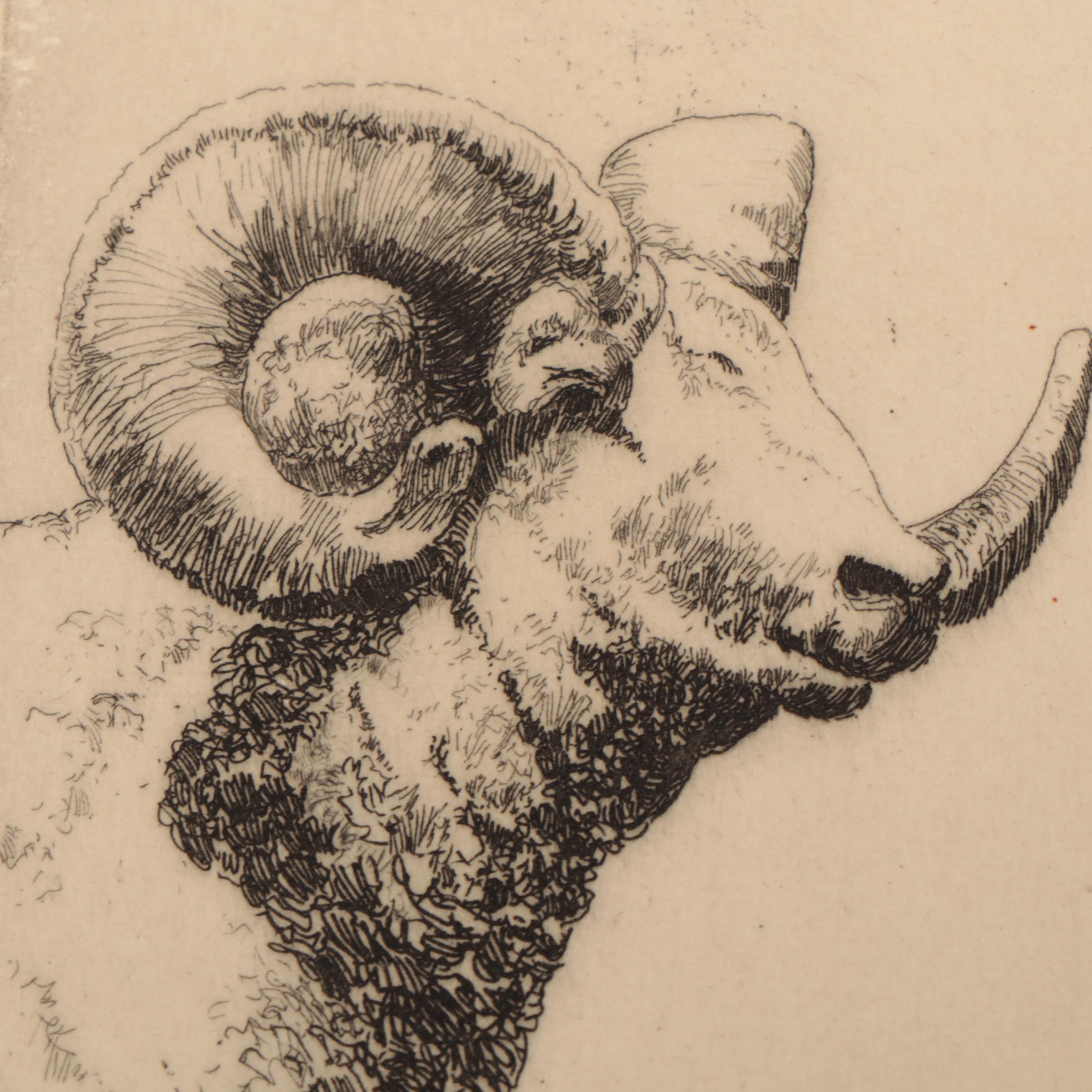 Lee Sturges Etchings Including "The Cornfield - Kentucky Farm," 1920