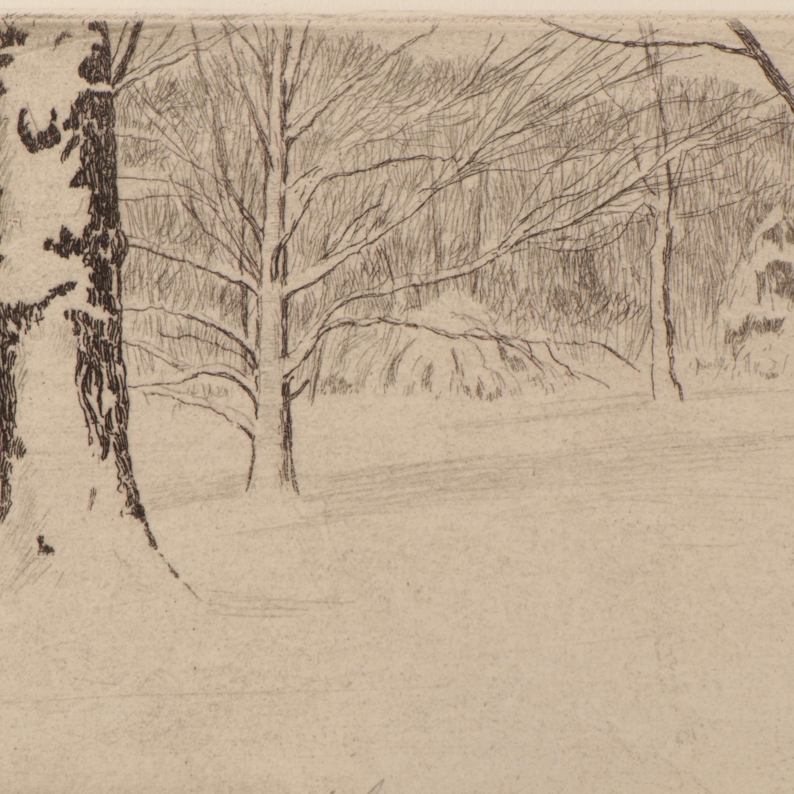 Lee Sturges Landscape Etchings Including "Stark Peak and Mount Wilbur," 1919