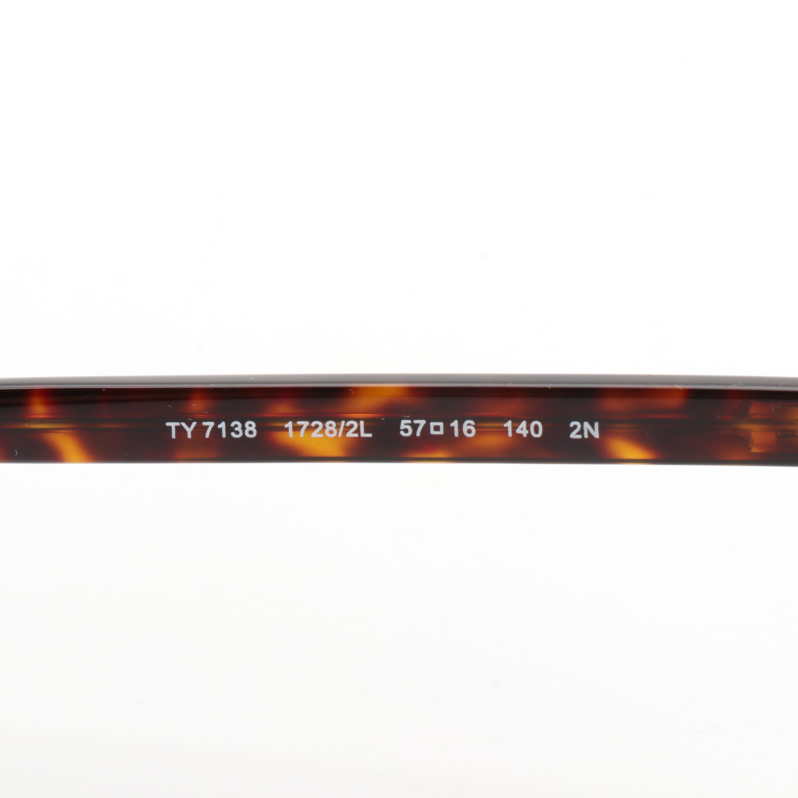 Tory Burch TY7138 Geometric Sunglasses in Tortoise with Case