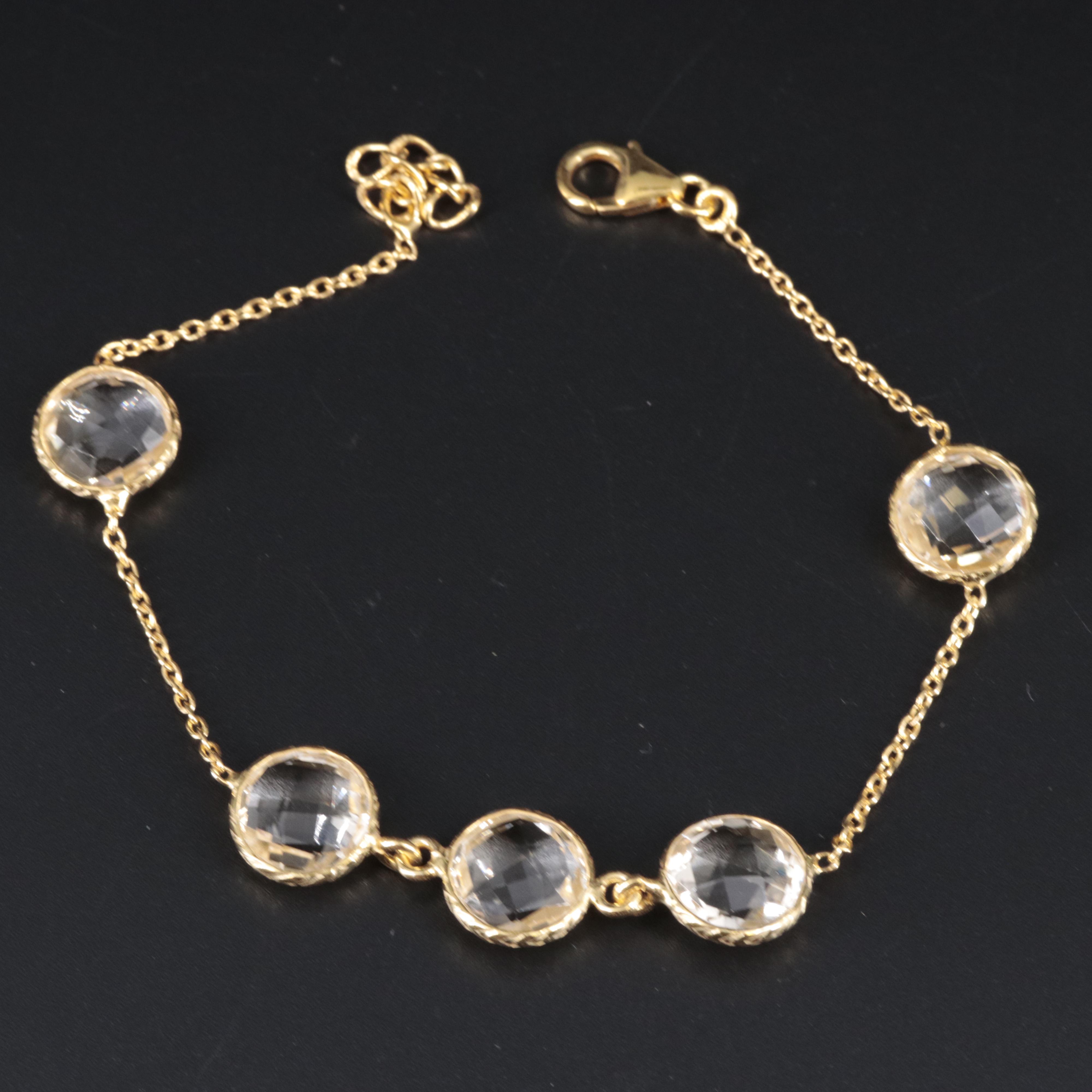 Sterling Silver Bracelet Featuring Gemstones