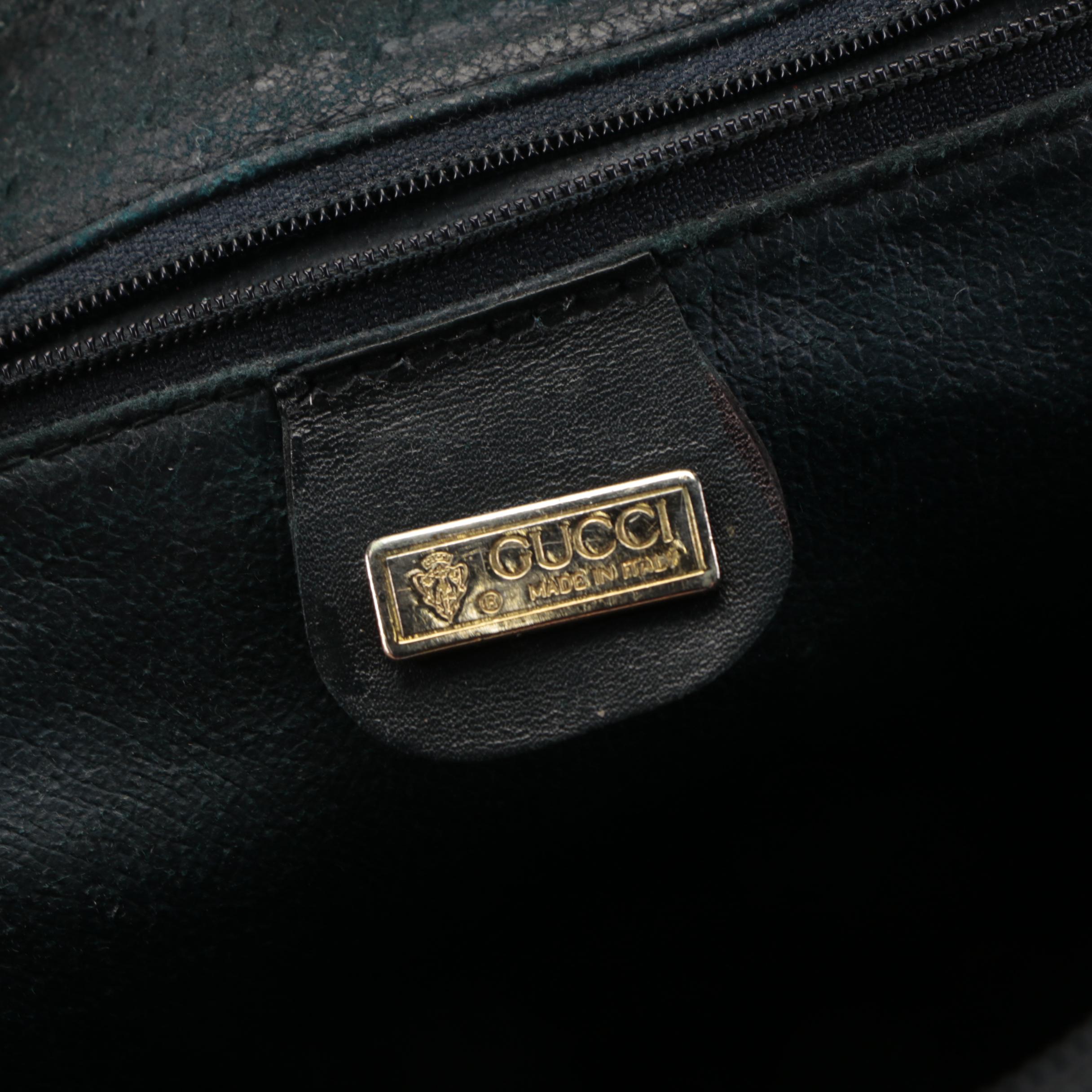 Gucci Shoulder Bag in Blue GG Microguccissima Coated Canvas with Leather Trim