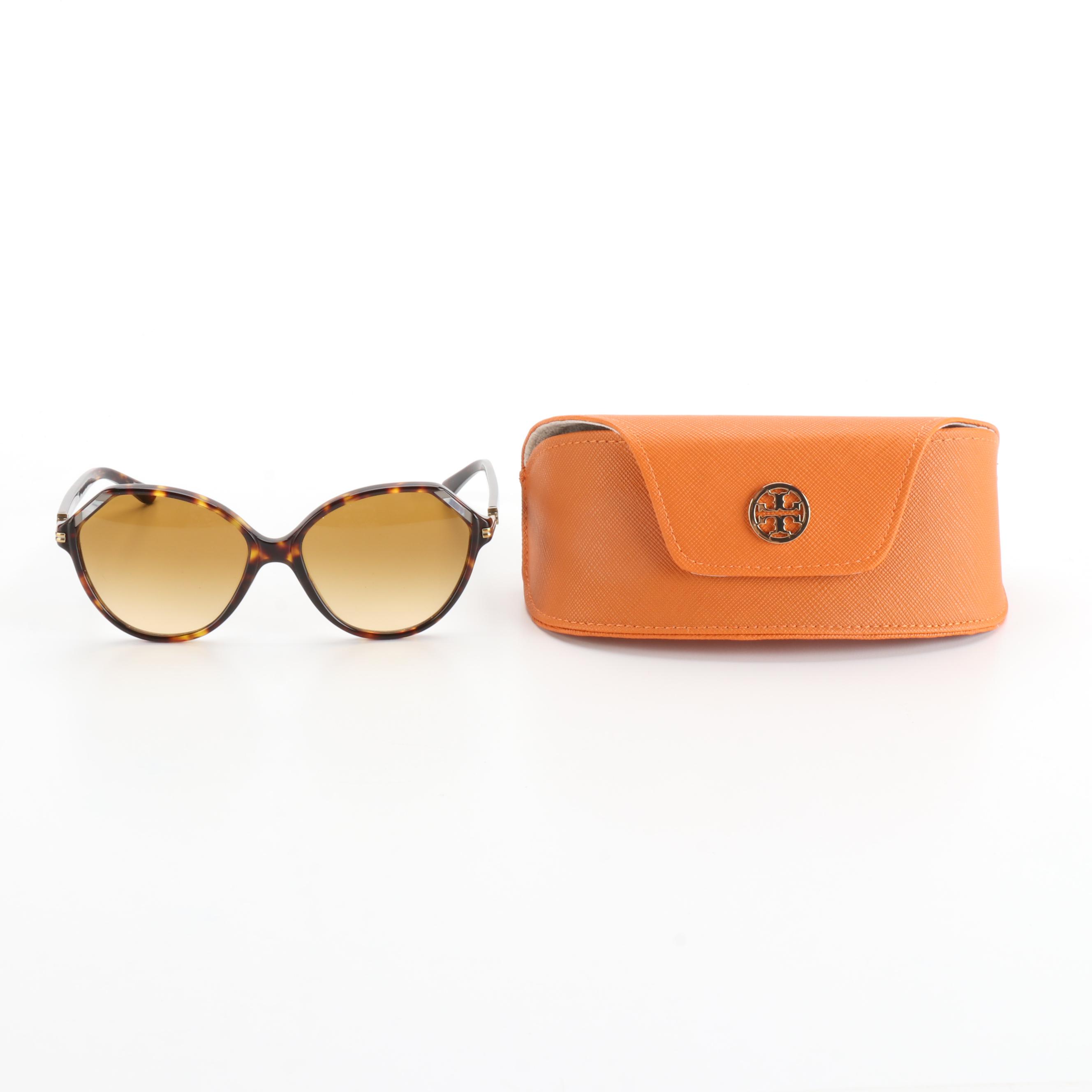 Tory Burch TY7138 Geometric Sunglasses in Tortoise with Case