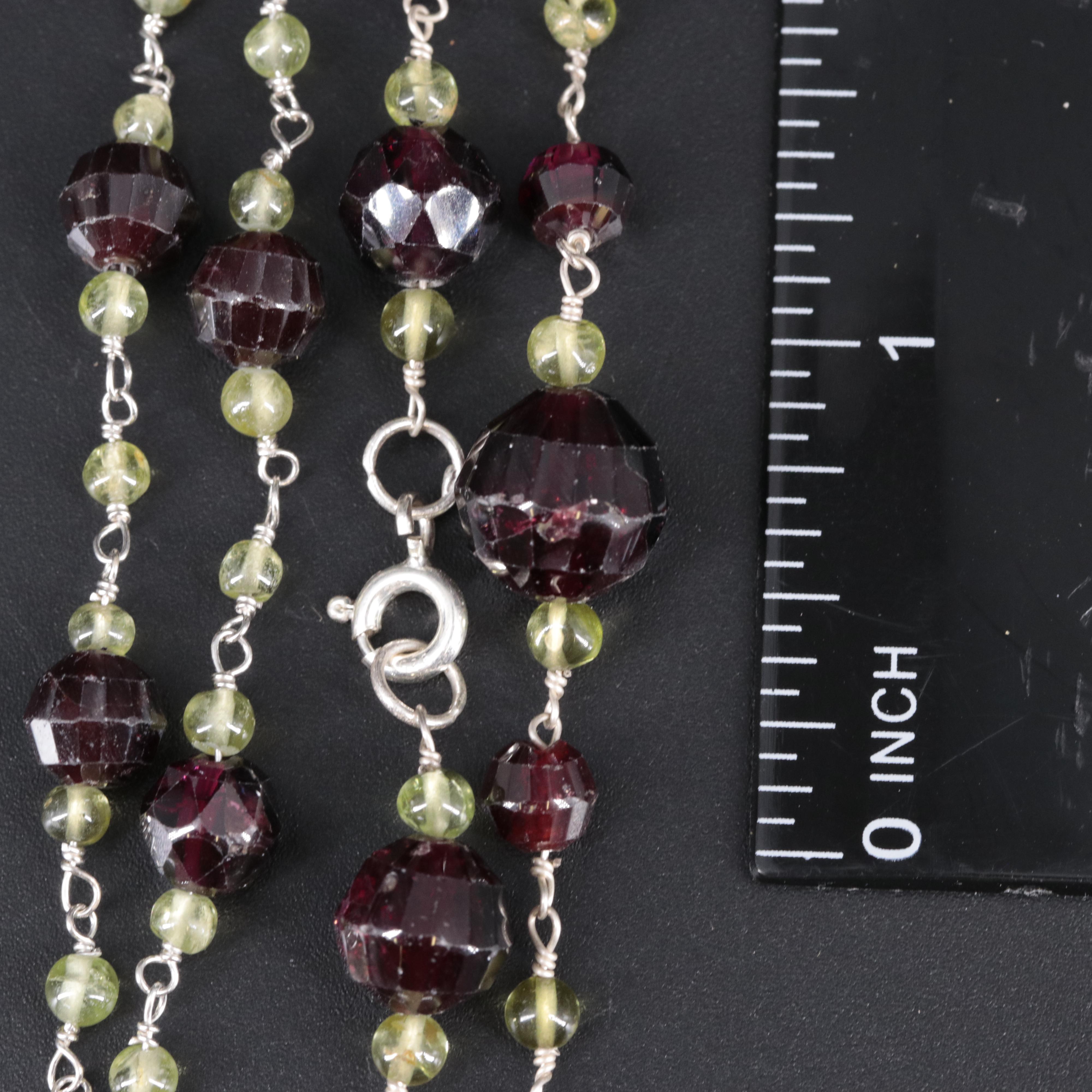 Sterling Silver Bracelet and Necklace Set Featuring Gemstones