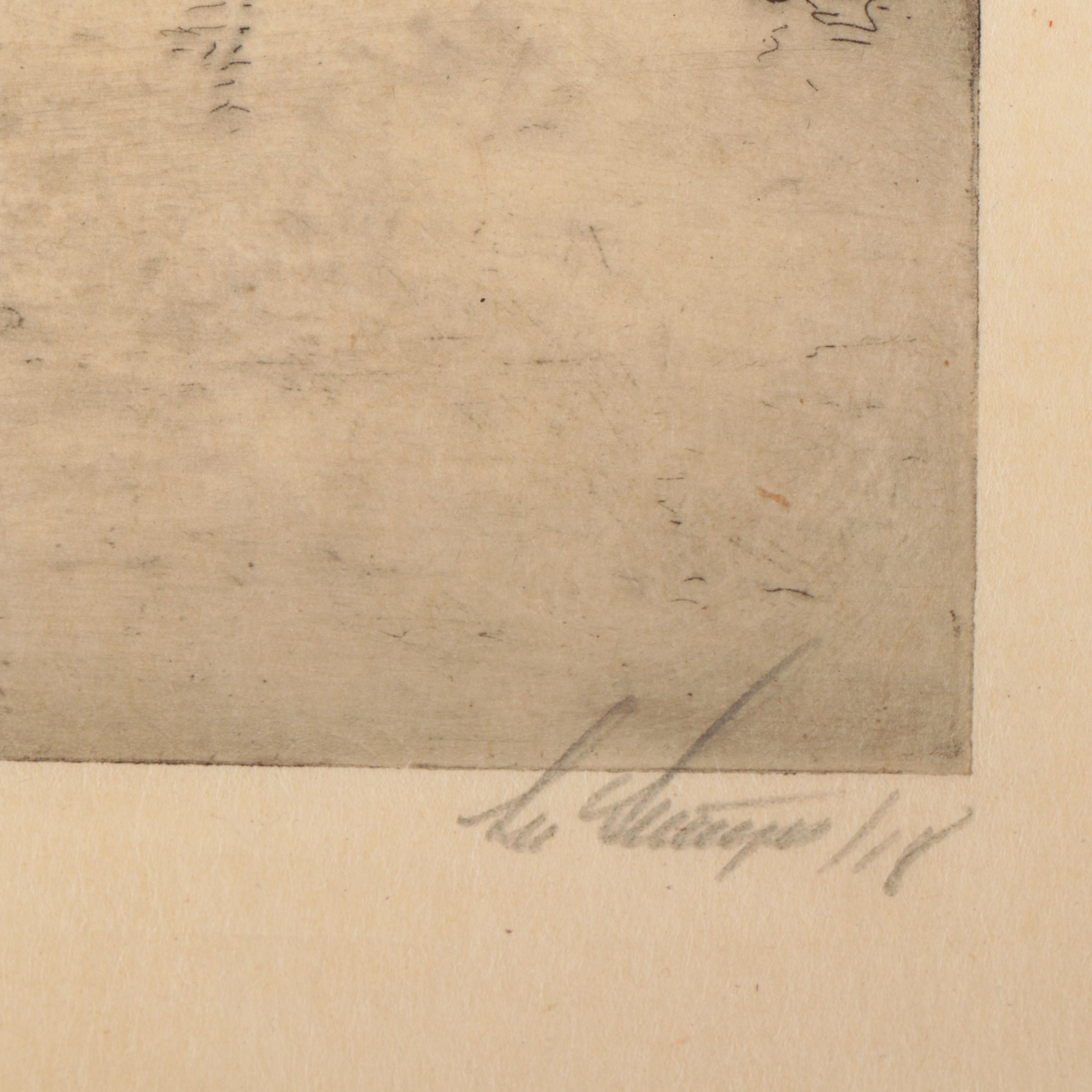 Lee Sturges Etchings "Pier for Boulevard Bridge" and "Coal Docks"