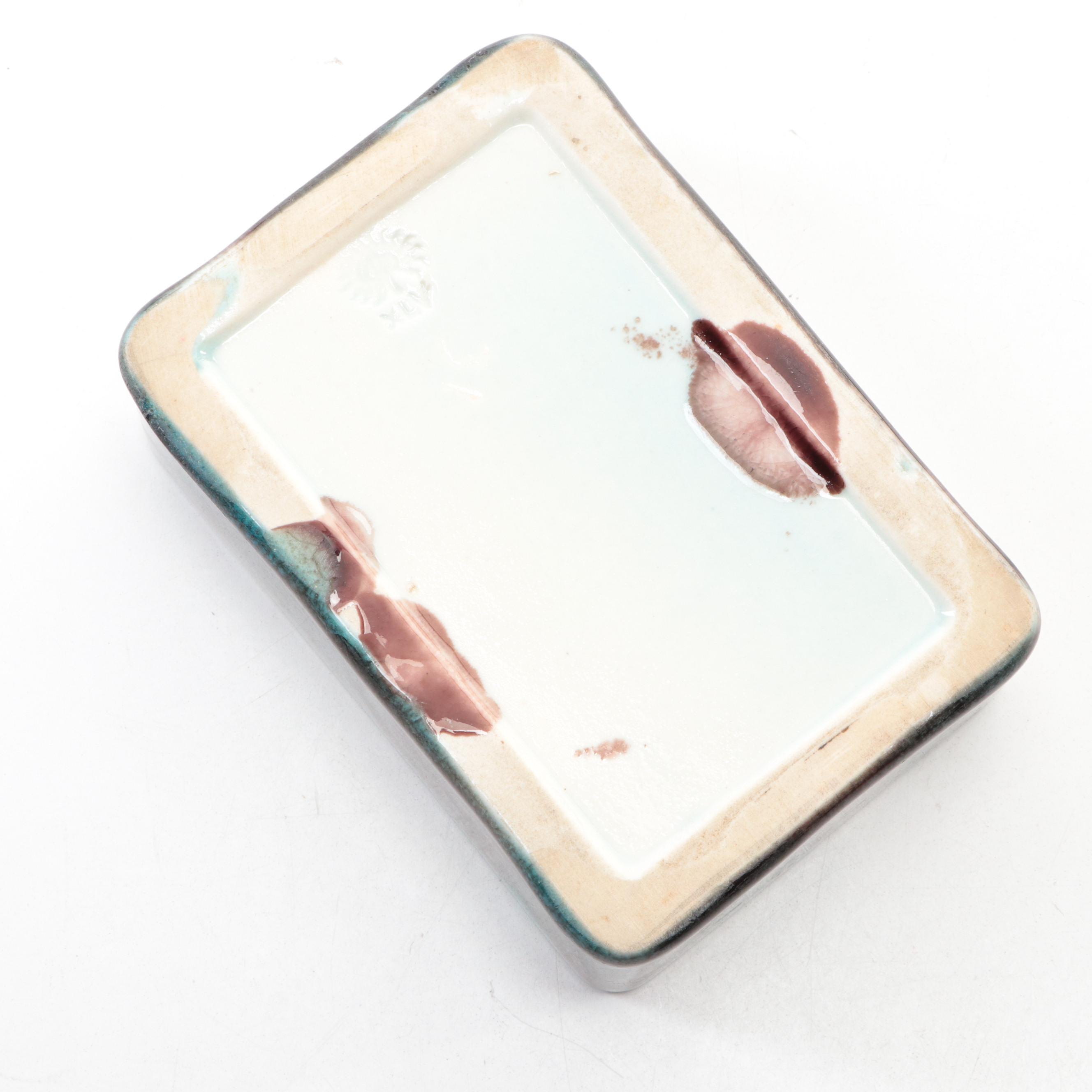 Rookwood Pottery Blue and Purple Mottled Glazed Box, 1945