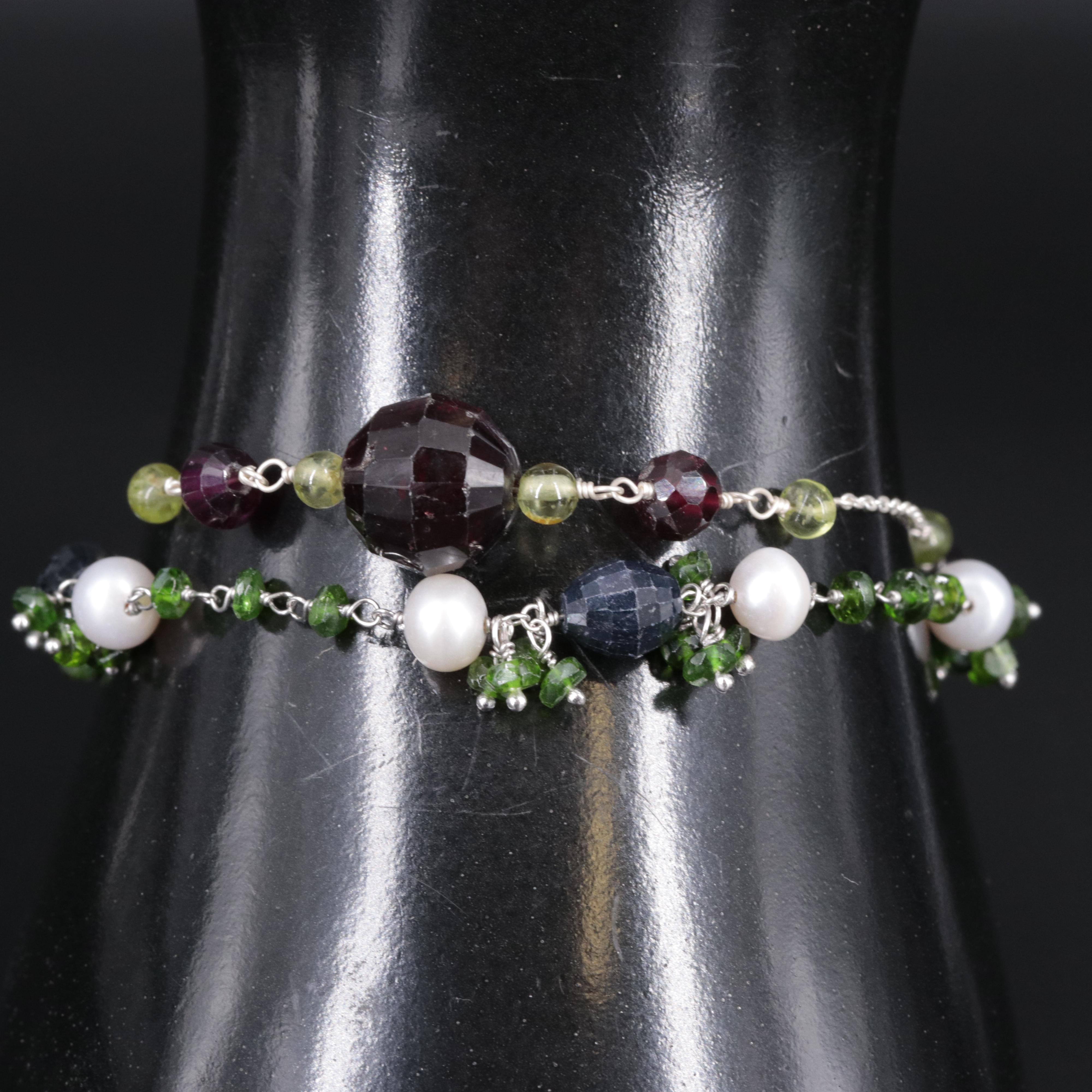 Sterling Silver Gemstone Bracelets