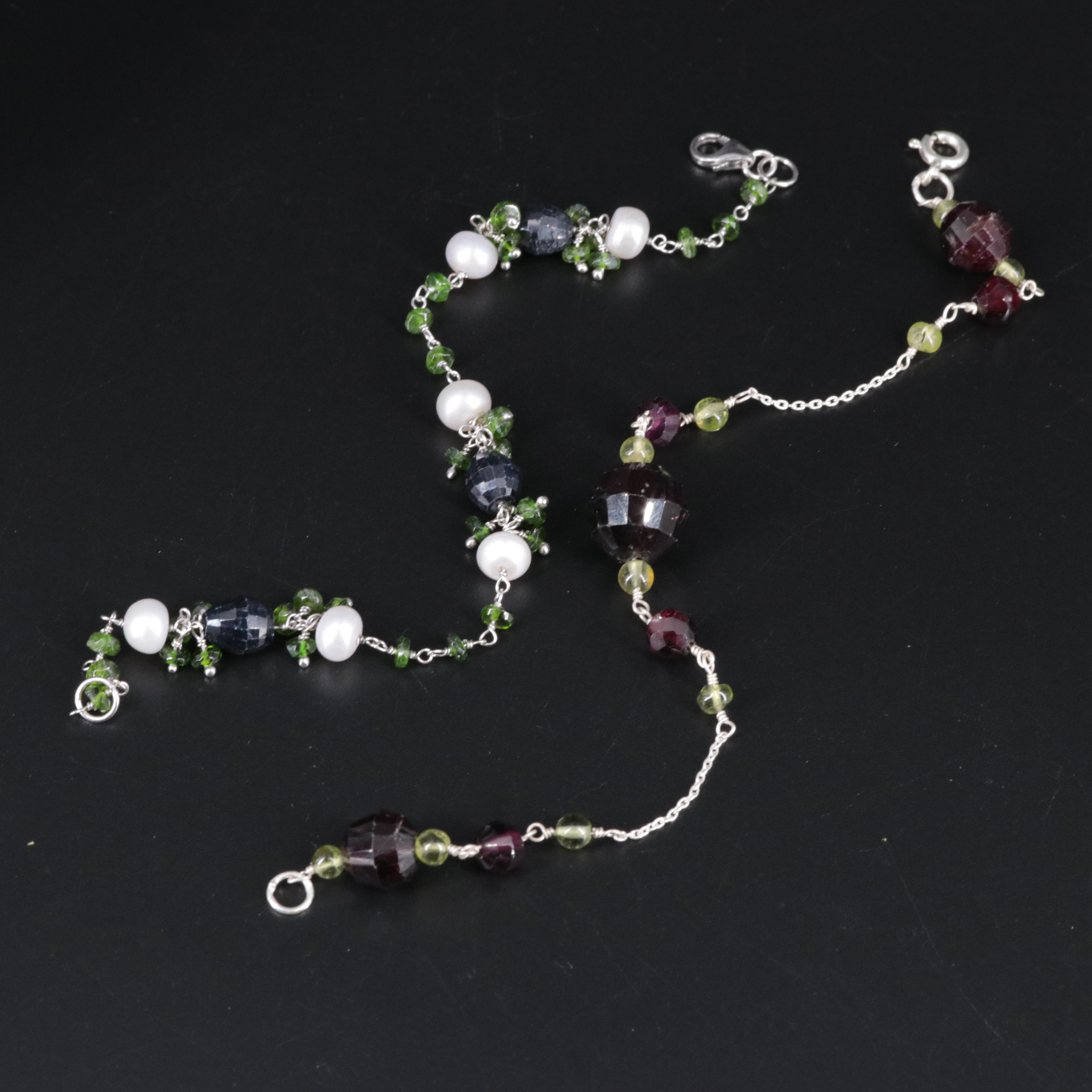 Sterling Silver Gemstone Bracelets