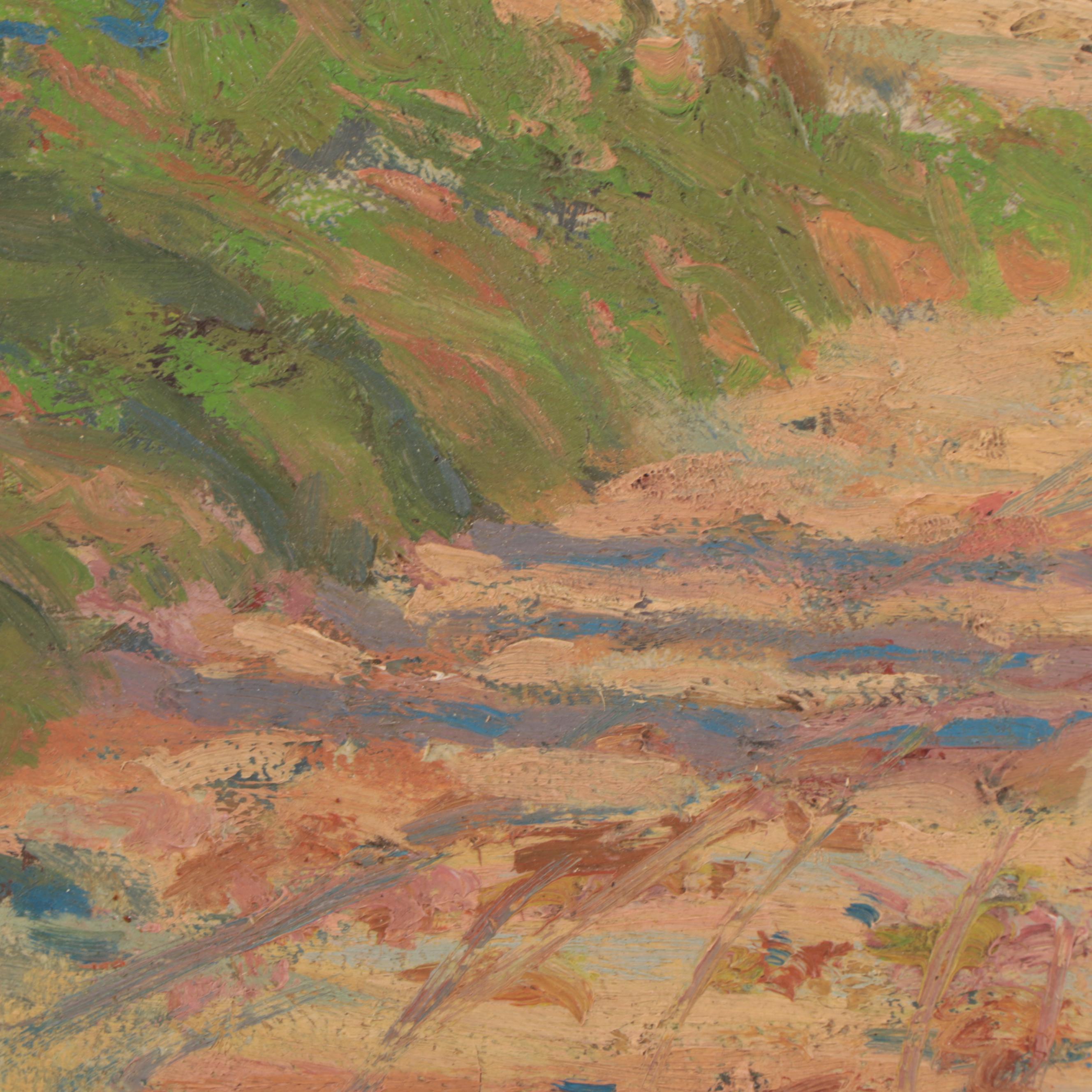 Frank Harmon Myers Oil Painting of Rural Landscape, Early-Mid 20th century