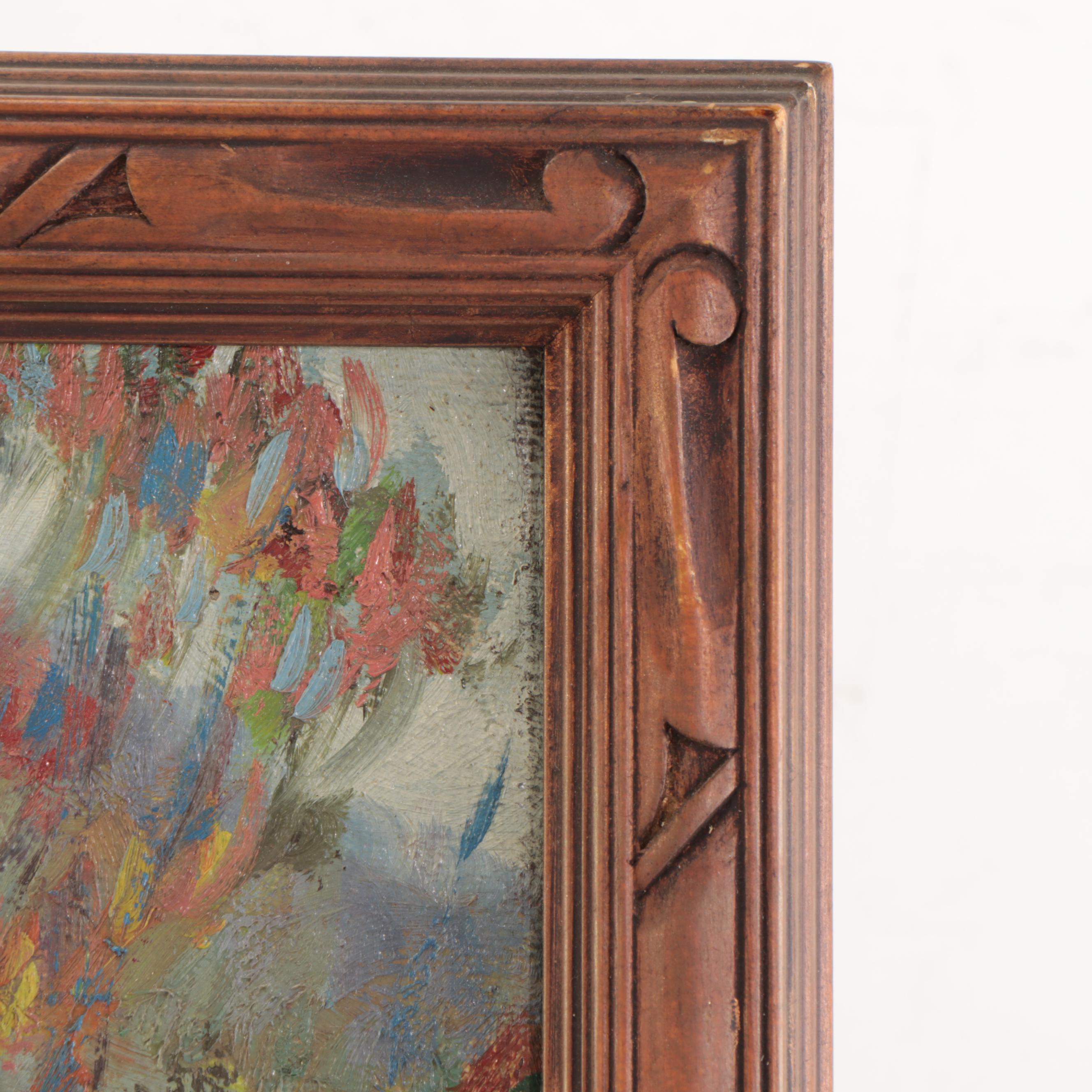 Frank Harmon Myers Oil Painting of Rural Landscape, Early-Mid 20th century