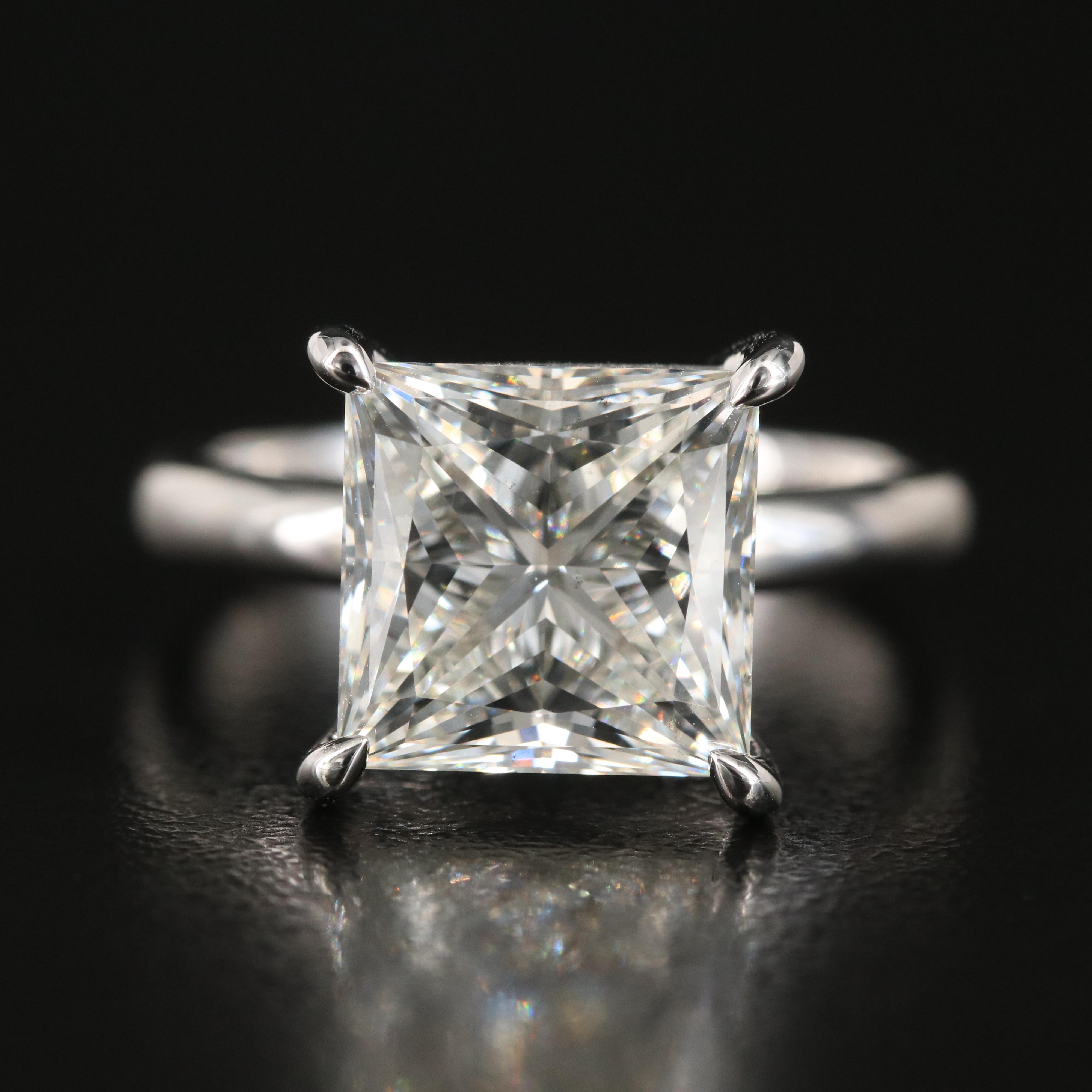 Platinum 5.15 CT Lab Grown Diamond Solitaire Ring with Online Digital IGI Report