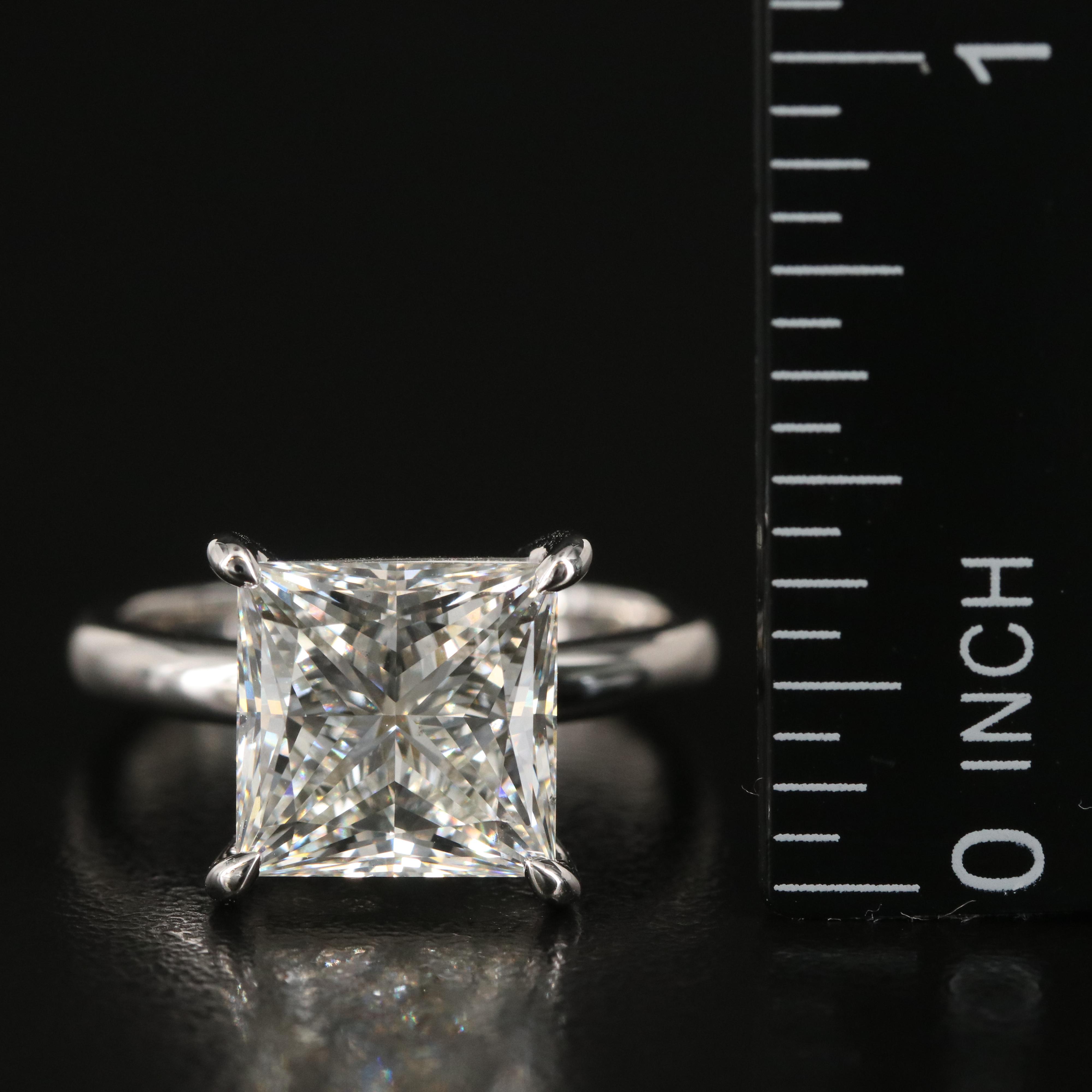 Platinum 5.15 CT Lab Grown Diamond Solitaire Ring with Online Digital IGI Report