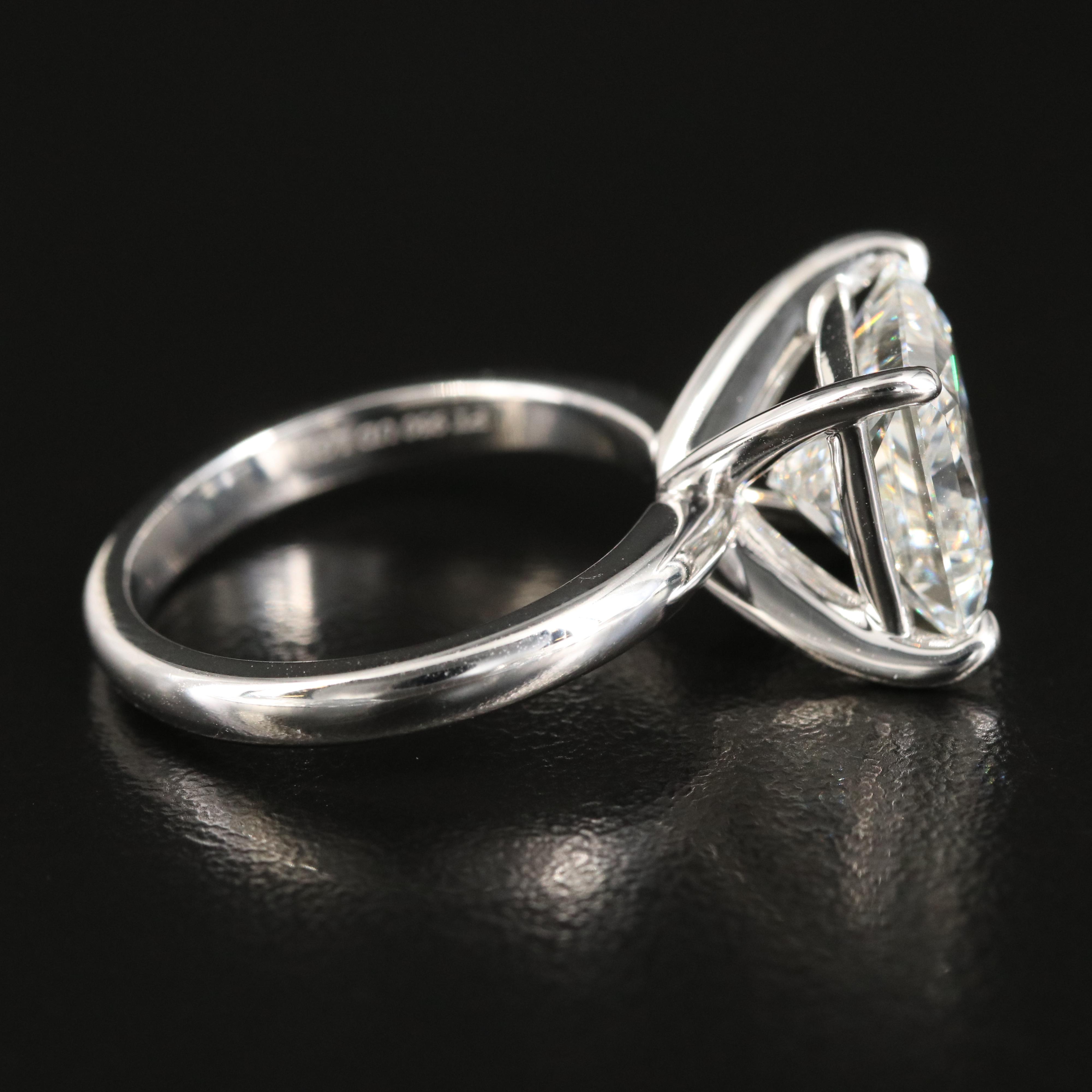 Platinum 5.15 CT Lab Grown Diamond Solitaire Ring with Online Digital IGI Report