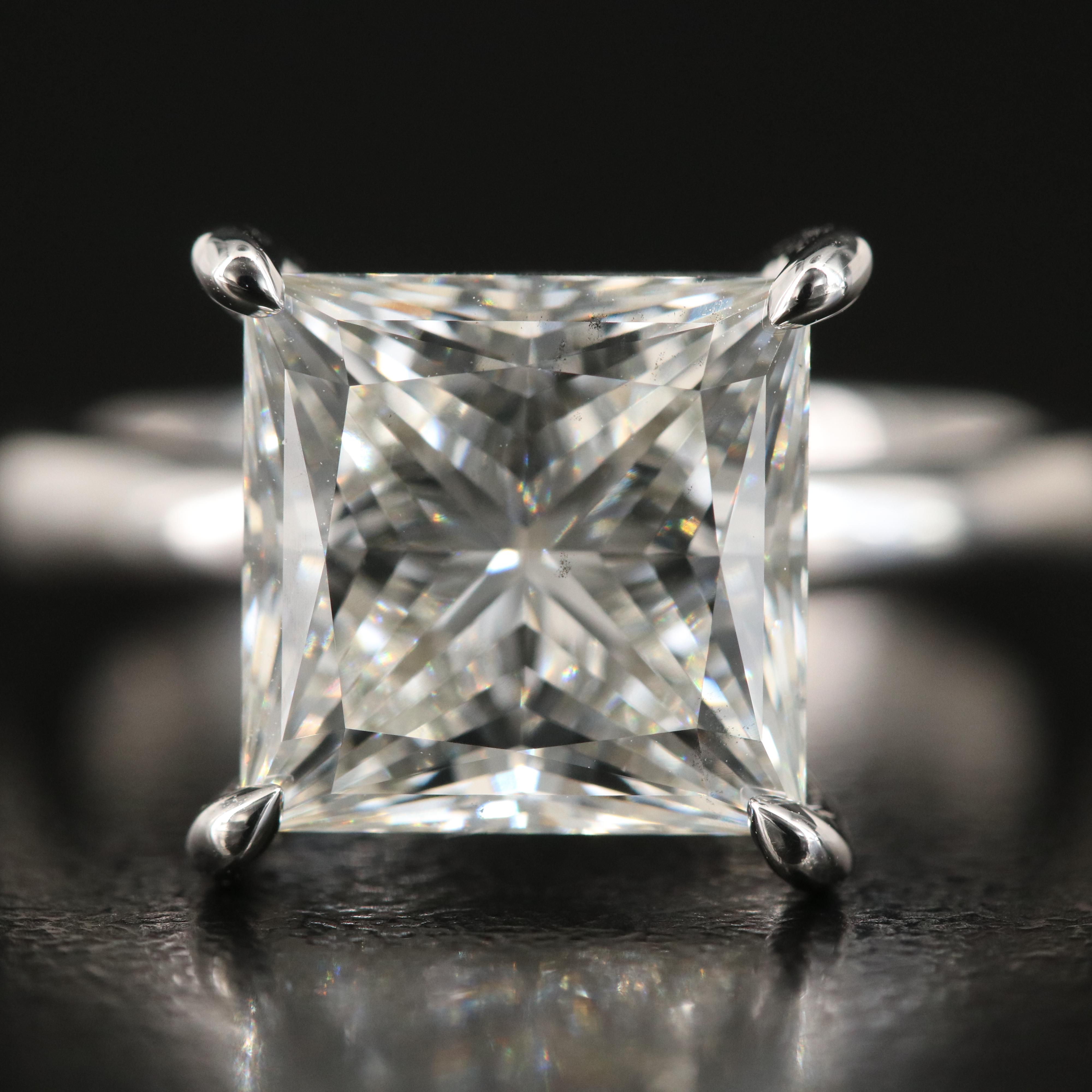 Platinum 5.15 CT Lab Grown Diamond Solitaire Ring with Online Digital IGI Report