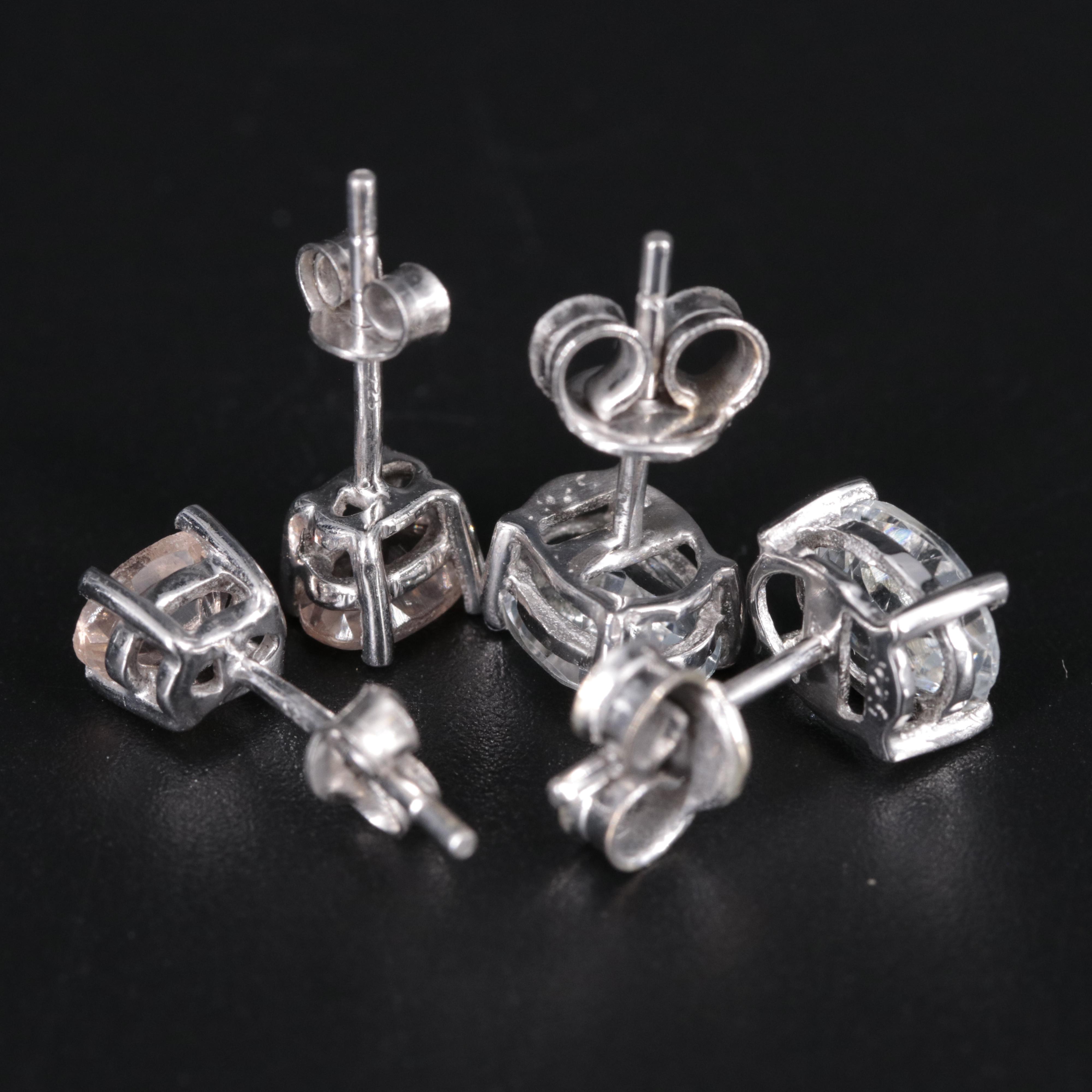 Sterling Silver Gemstone Stud Earrings