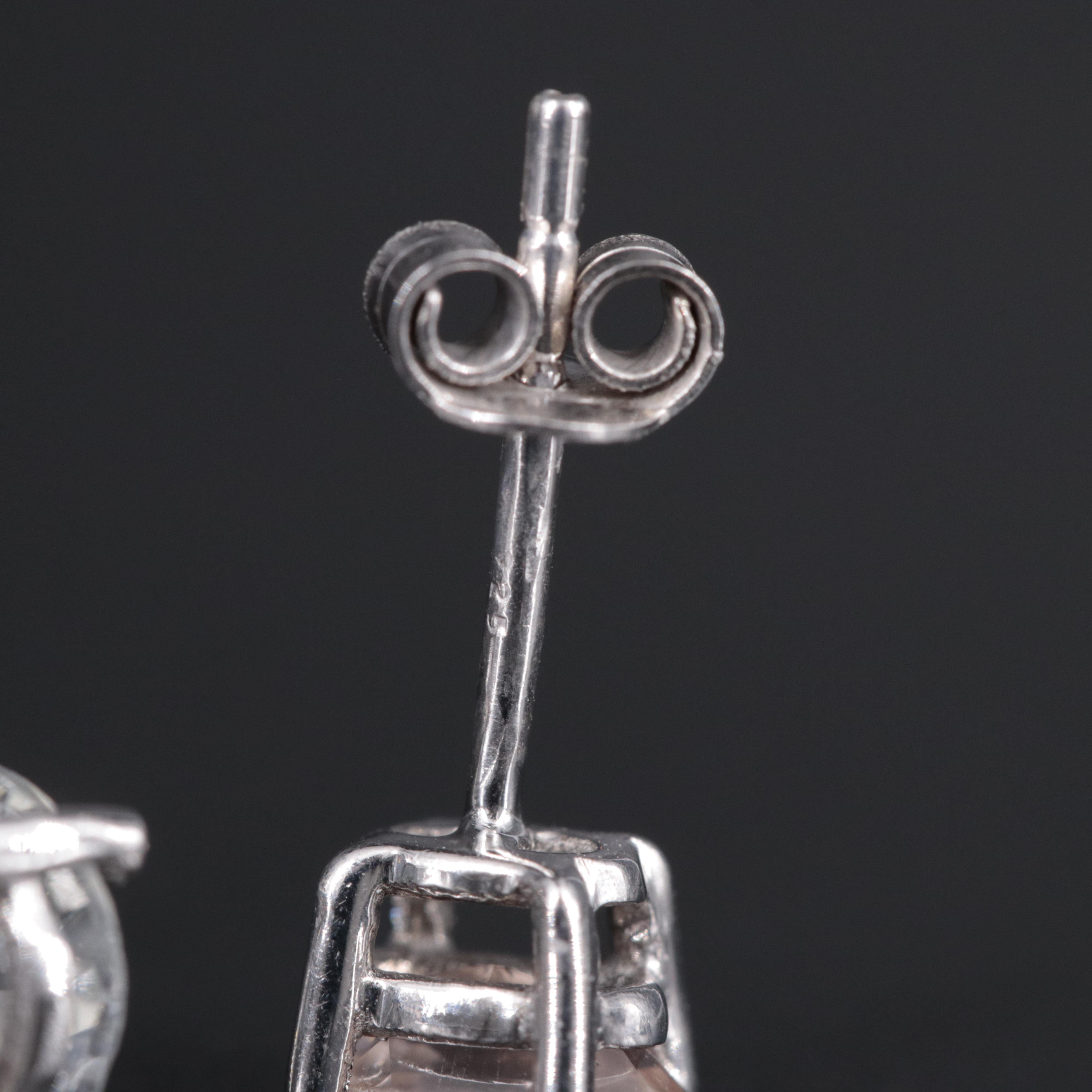 Sterling Silver Gemstone Stud Earrings