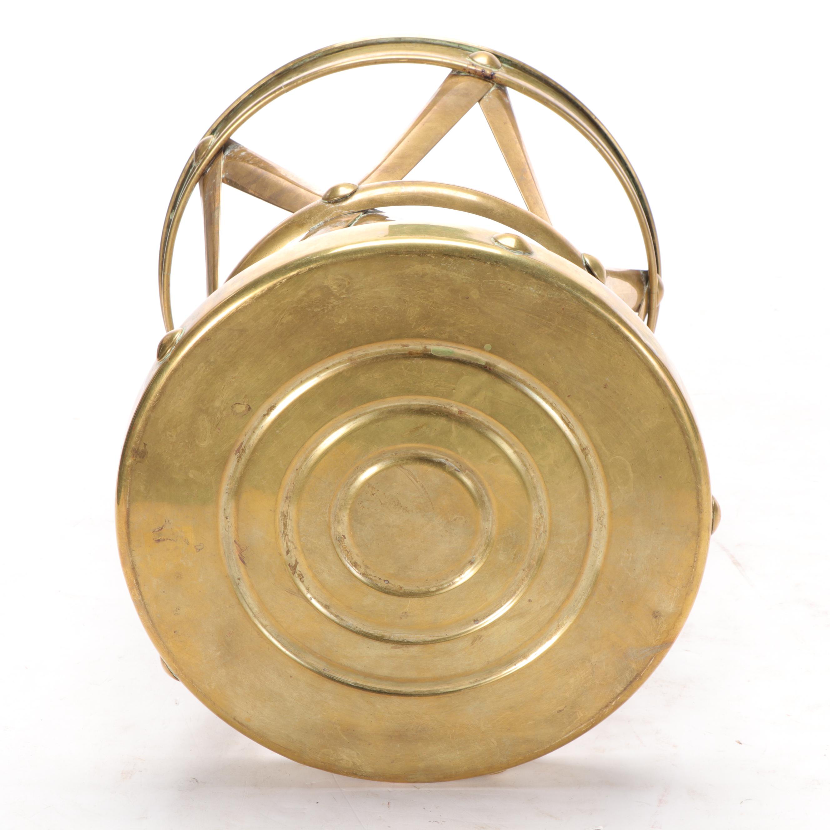 Brass Metal Drum Side Table