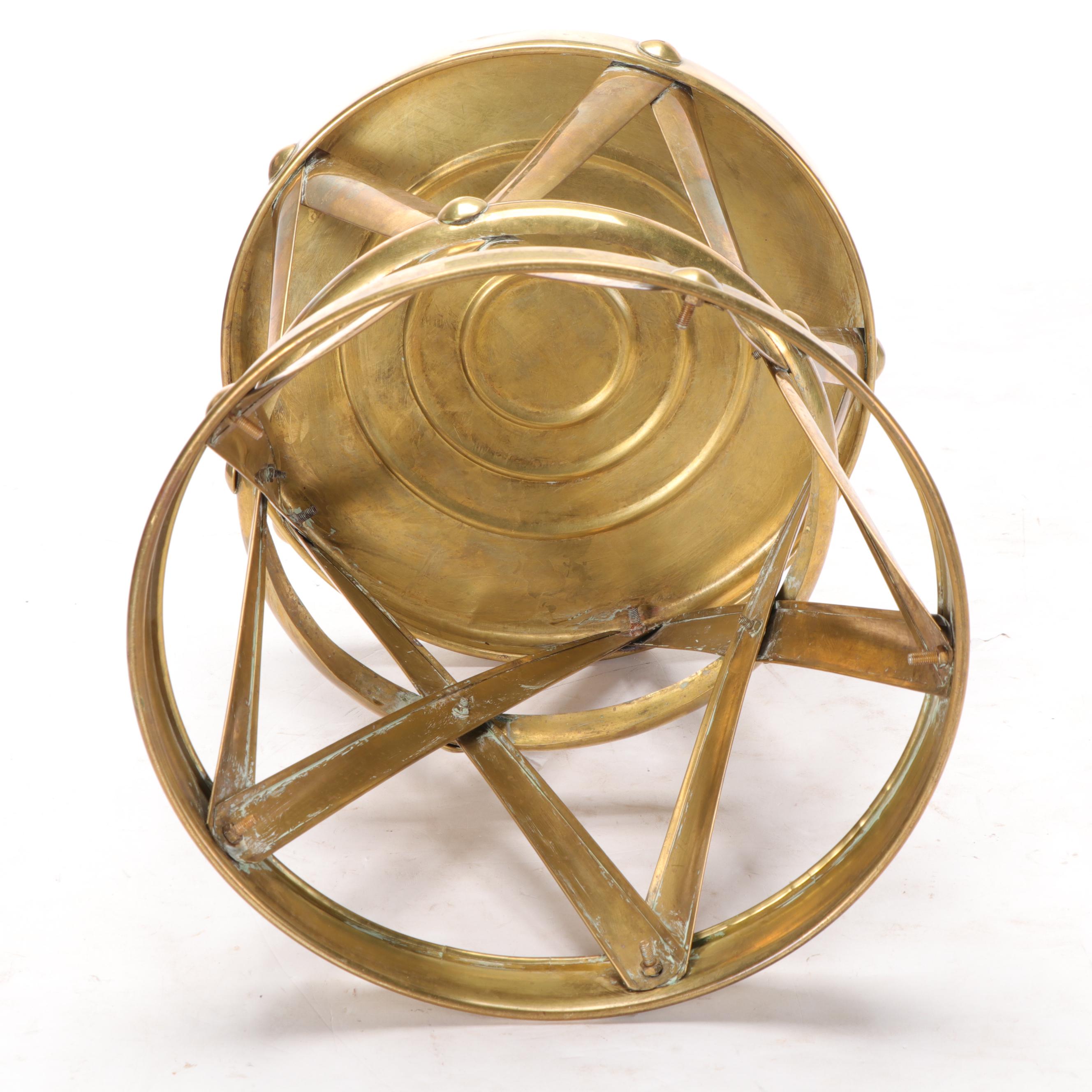 Brass Metal Drum Side Table