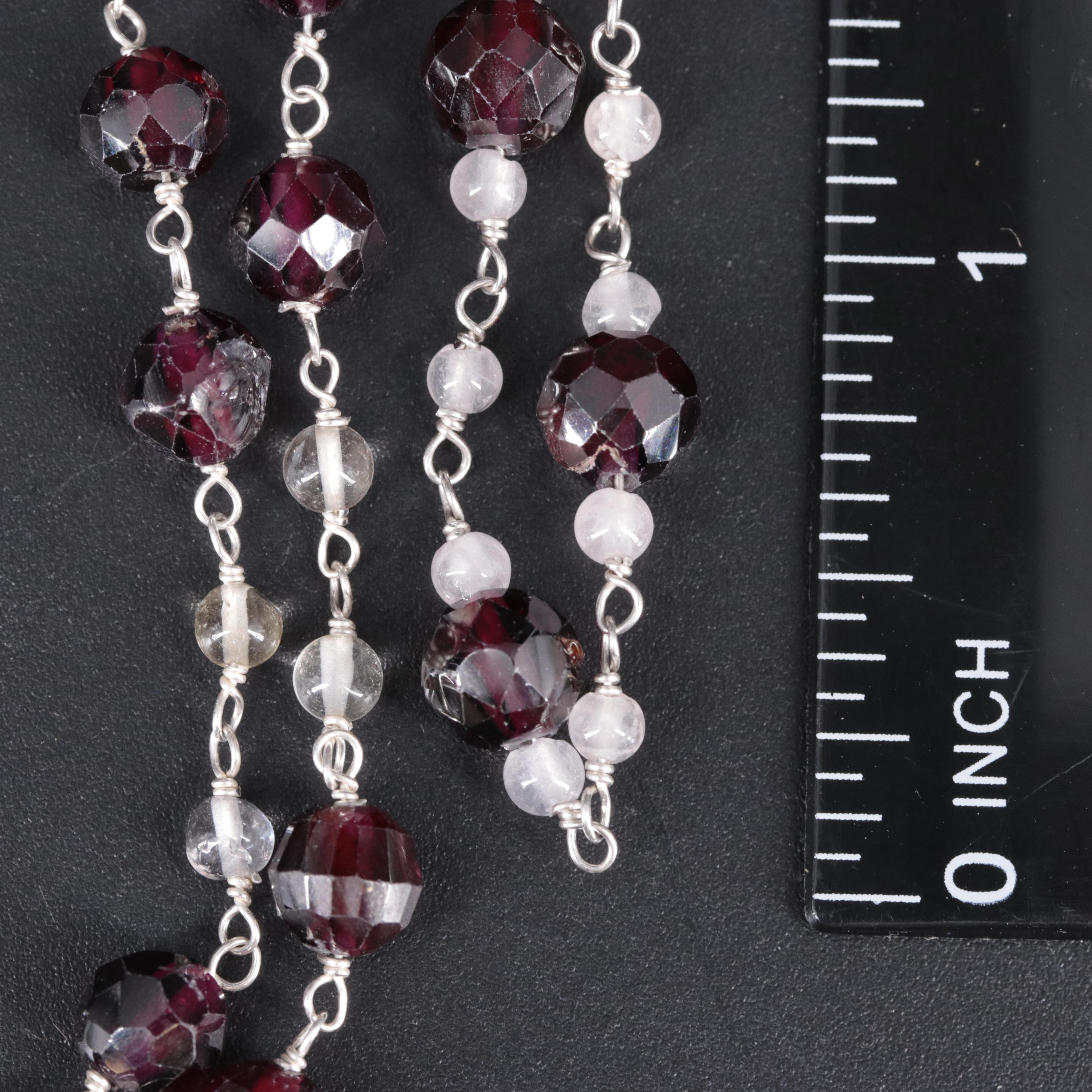 Sterling Silver Gemstone Necklace and Bracelet Set