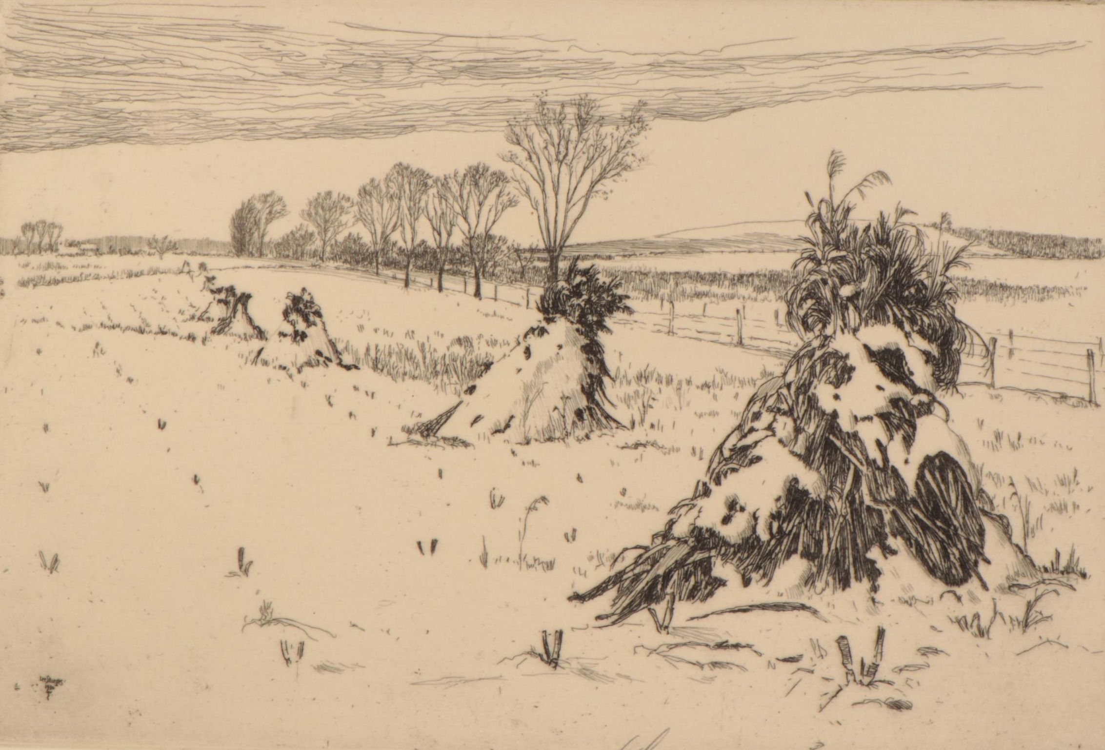 Lee Sturges Landscape Etchings Including "Stark Peak and Mount Wilbur," 1919