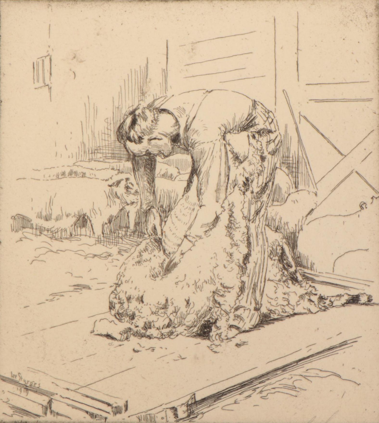 Lee Sturges Etchings Including "The Cornfield - Kentucky Farm," 1920